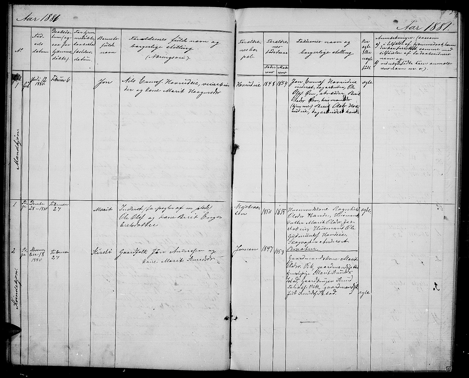 Vestre Slidre prestekontor, SAH/PREST-136/H/Ha/Hab/L0001: Parish register (copy) no. 1, 1869-1882, p. 24