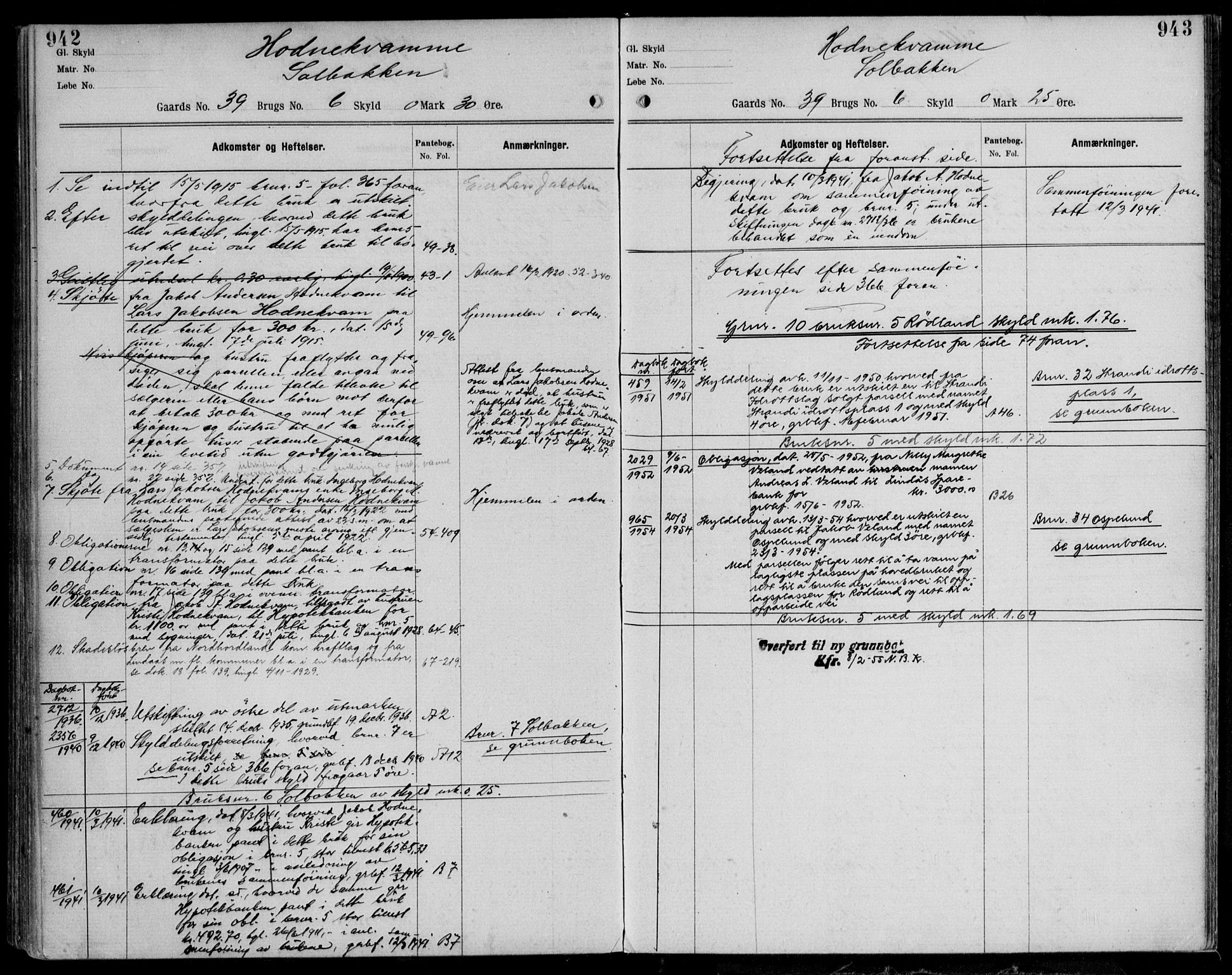 Nordhordland sorenskrivar, AV/SAB-A-2901/1/G/Ga/Gaaa/L0053: Mortgage register no. II.A.a.53, 1893-1952, p. 942-943