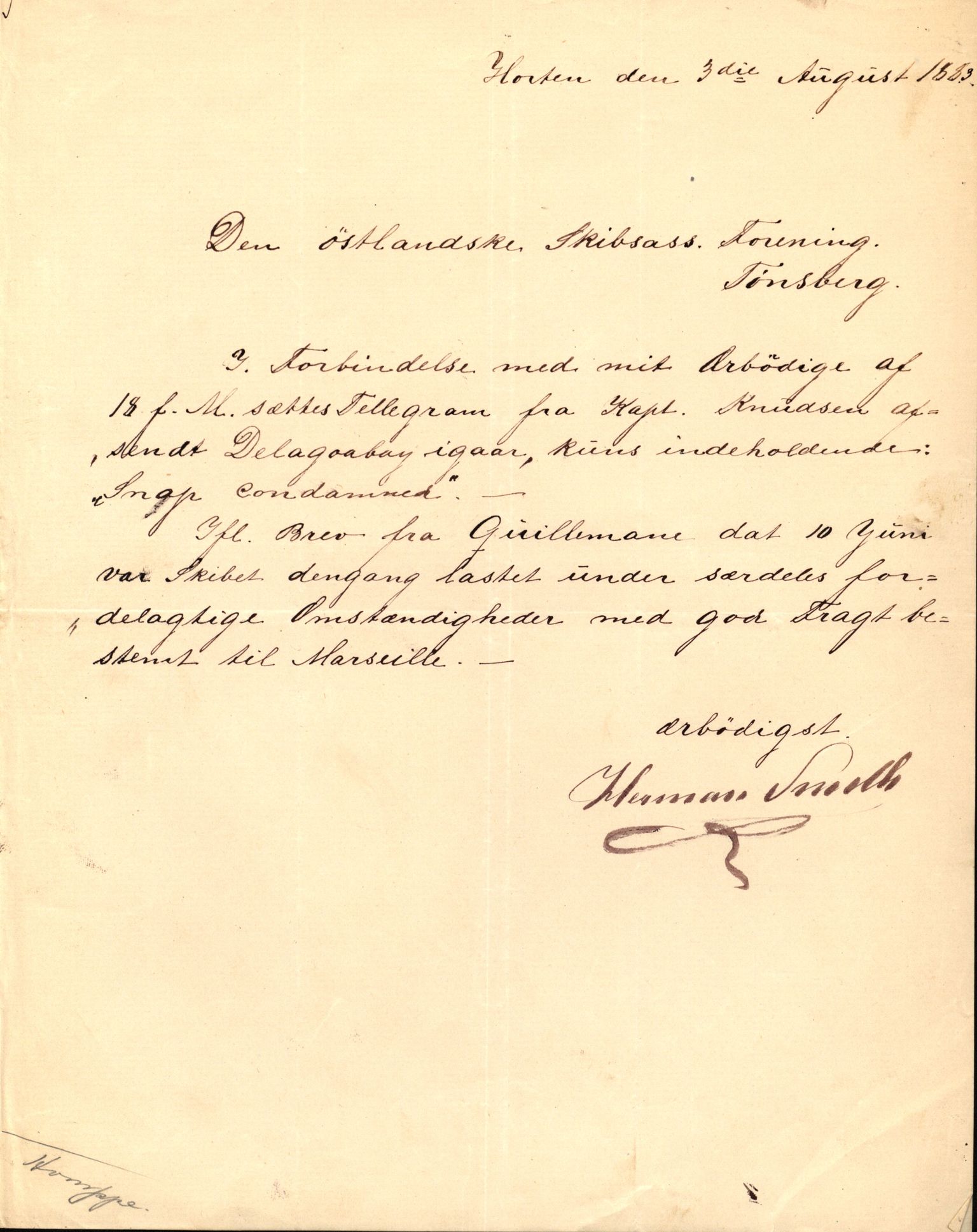 Pa 63 - Østlandske skibsassuranceforening, VEMU/A-1079/G/Ga/L0016/0015: Havaridokumenter / St. Lawrence, Poseidon, Snap, Josephine, Triton, 1883, p. 40