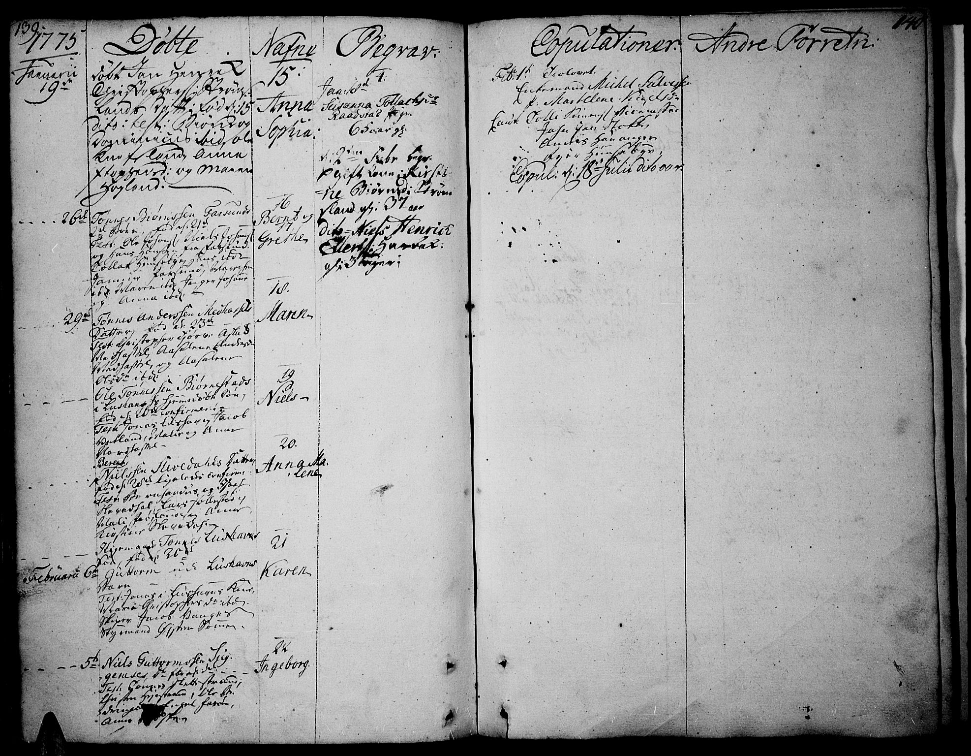 Lista sokneprestkontor, AV/SAK-1111-0027/F/Fa/L0004: Parish register (official) no. A 4, 1768-1794, p. 139-140
