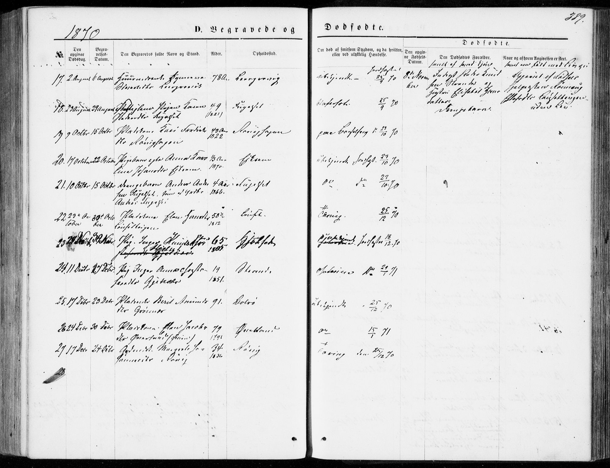 Ministerialprotokoller, klokkerbøker og fødselsregistre - Møre og Romsdal, AV/SAT-A-1454/555/L0655: Parish register (official) no. 555A05, 1869-1886, p. 389