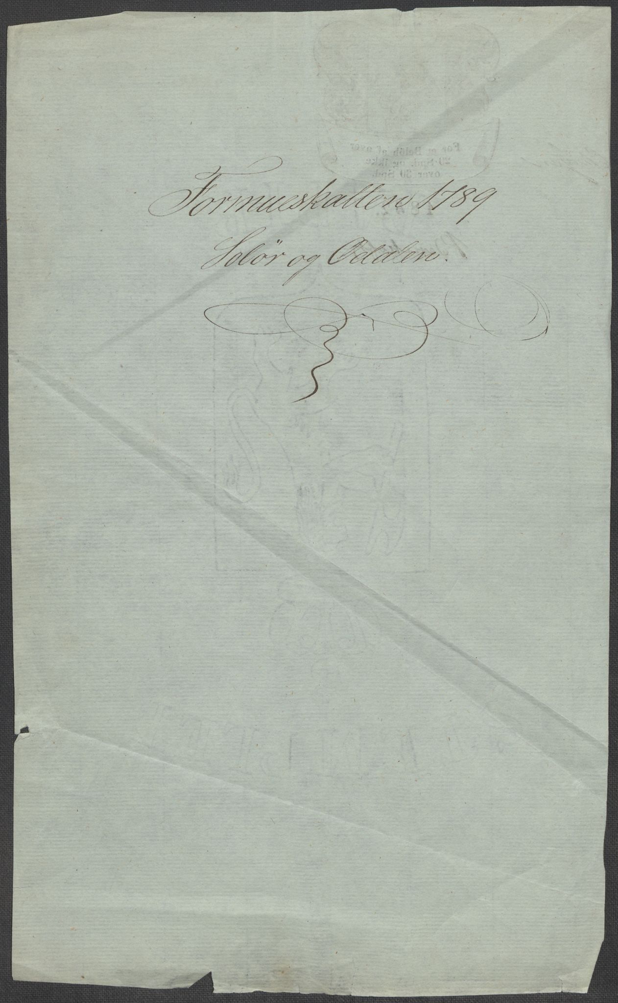 Rentekammeret inntil 1814, Reviderte regnskaper, Mindre regnskaper, AV/RA-EA-4068/Rf/Rfe/L0043: Skien, Solør og Odalen fogderi, 1789, p. 362