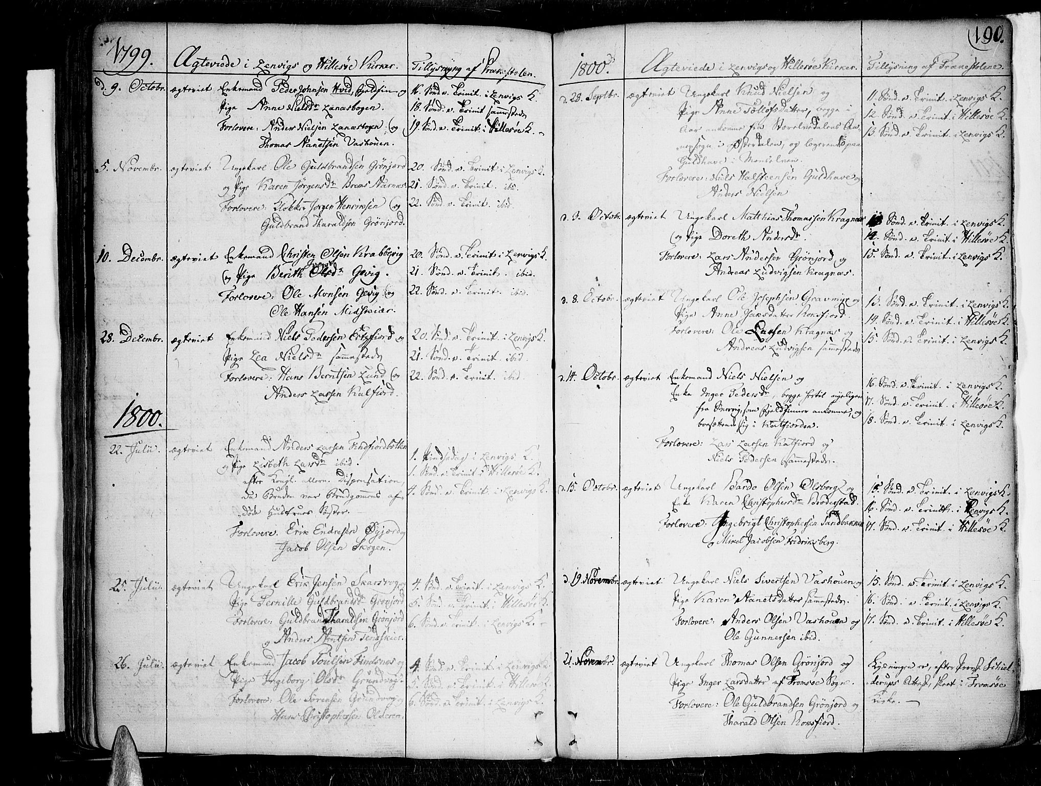 Lenvik sokneprestembete, SATØ/S-1310/H/Ha/Haa/L0002kirke: Parish register (official) no. 2, 1784-1820, p. 190