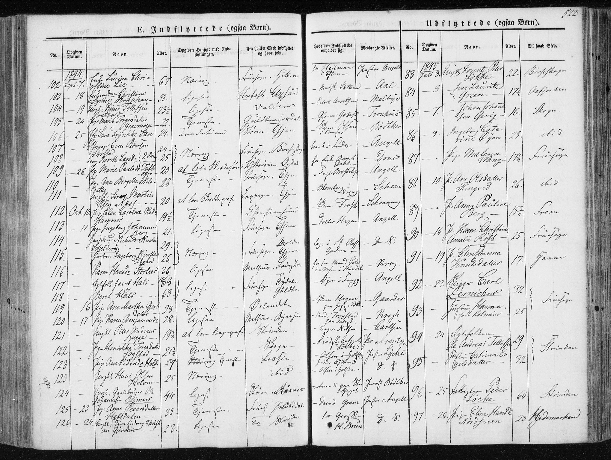 Ministerialprotokoller, klokkerbøker og fødselsregistre - Sør-Trøndelag, AV/SAT-A-1456/601/L0049: Parish register (official) no. 601A17, 1839-1847, p. 522