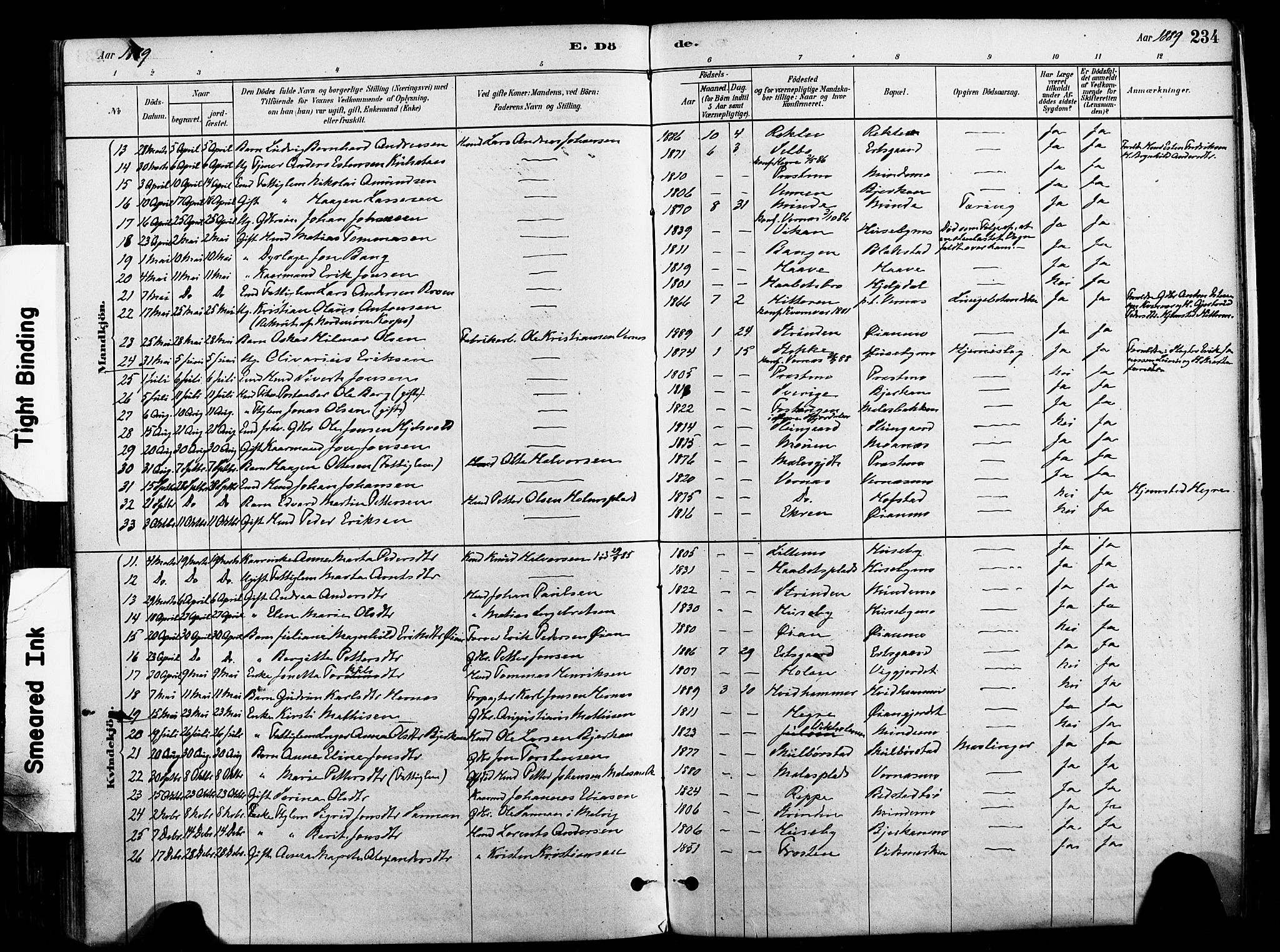 Ministerialprotokoller, klokkerbøker og fødselsregistre - Nord-Trøndelag, SAT/A-1458/709/L0077: Parish register (official) no. 709A17, 1880-1895, p. 234