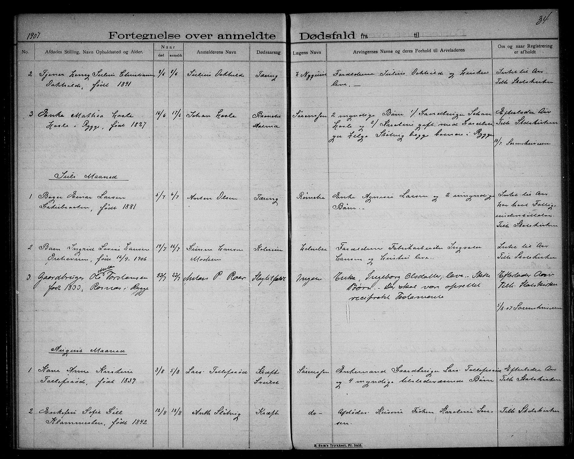 Rygge lensmannskontor, AV/SAO-A-10005/H/Ha/Haa/L0004: Dødsfallsprotokoll, 1903-1912, p. 34