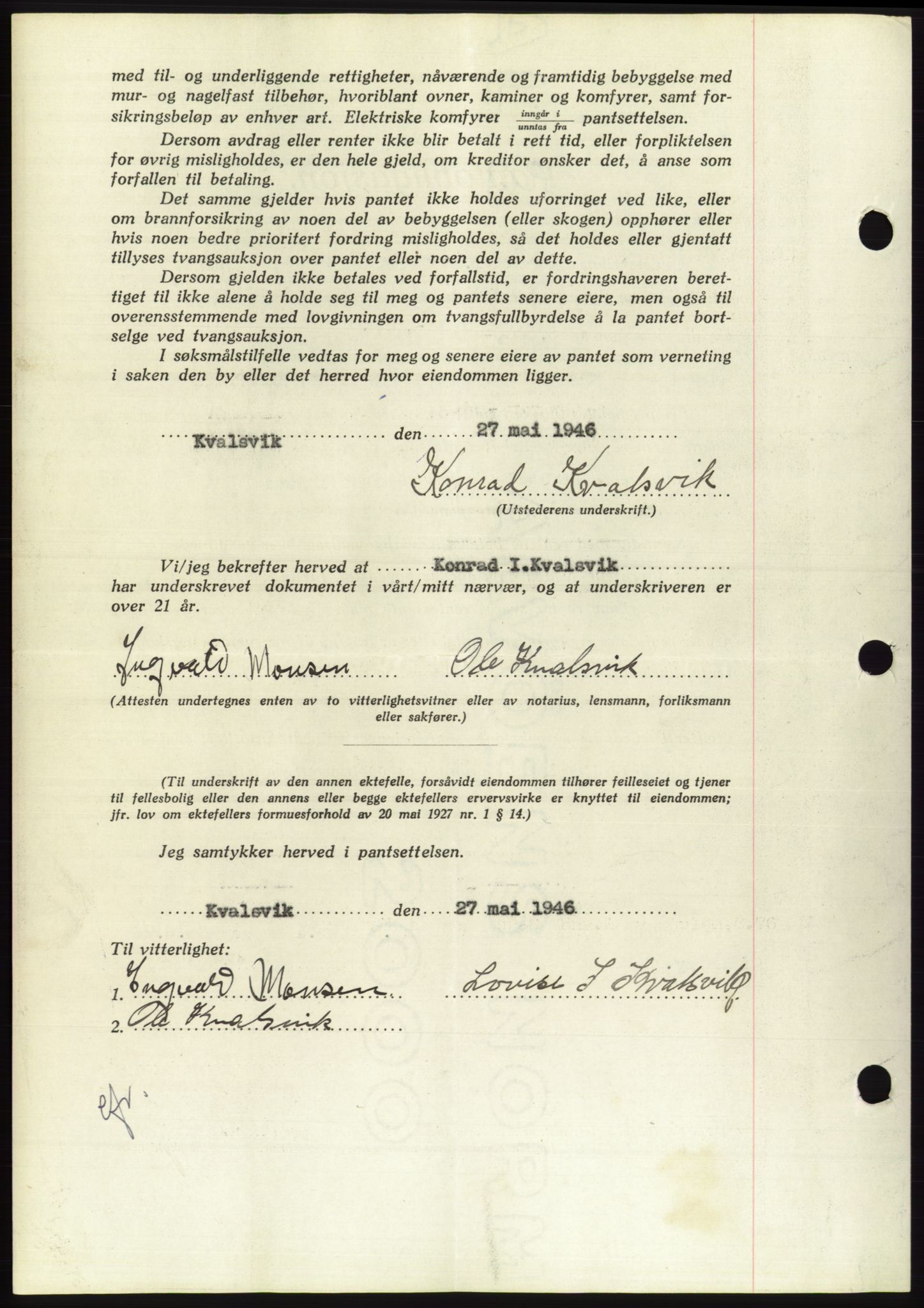 Søre Sunnmøre sorenskriveri, AV/SAT-A-4122/1/2/2C/L0114: Mortgage book no. 1-2B, 1943-1947, Diary no: : 624/1946