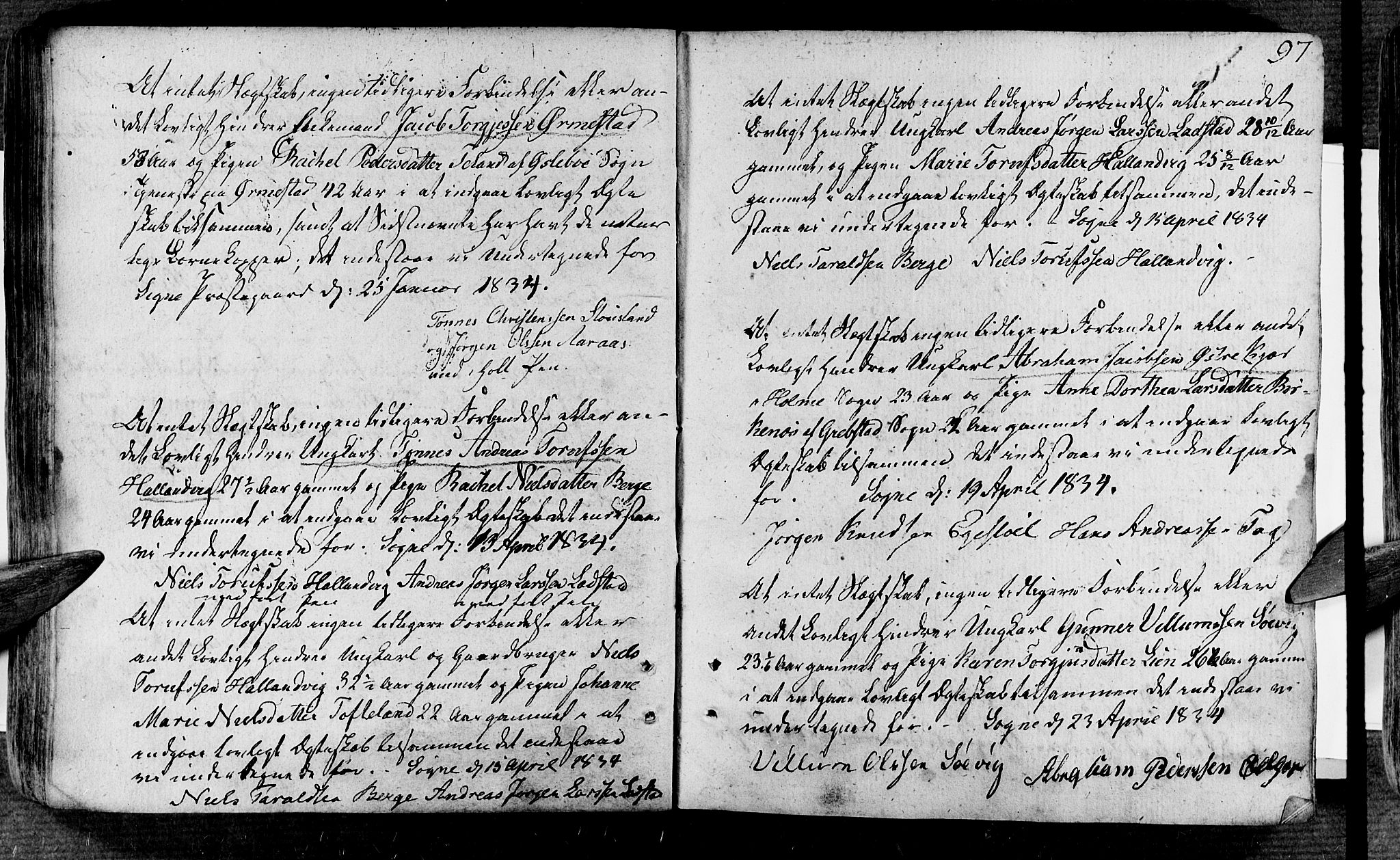 Søgne sokneprestkontor, SAK/1111-0037/F/Fa/Fab/L0007: Parish register (official) no. A 7, 1791-1851, p. 97