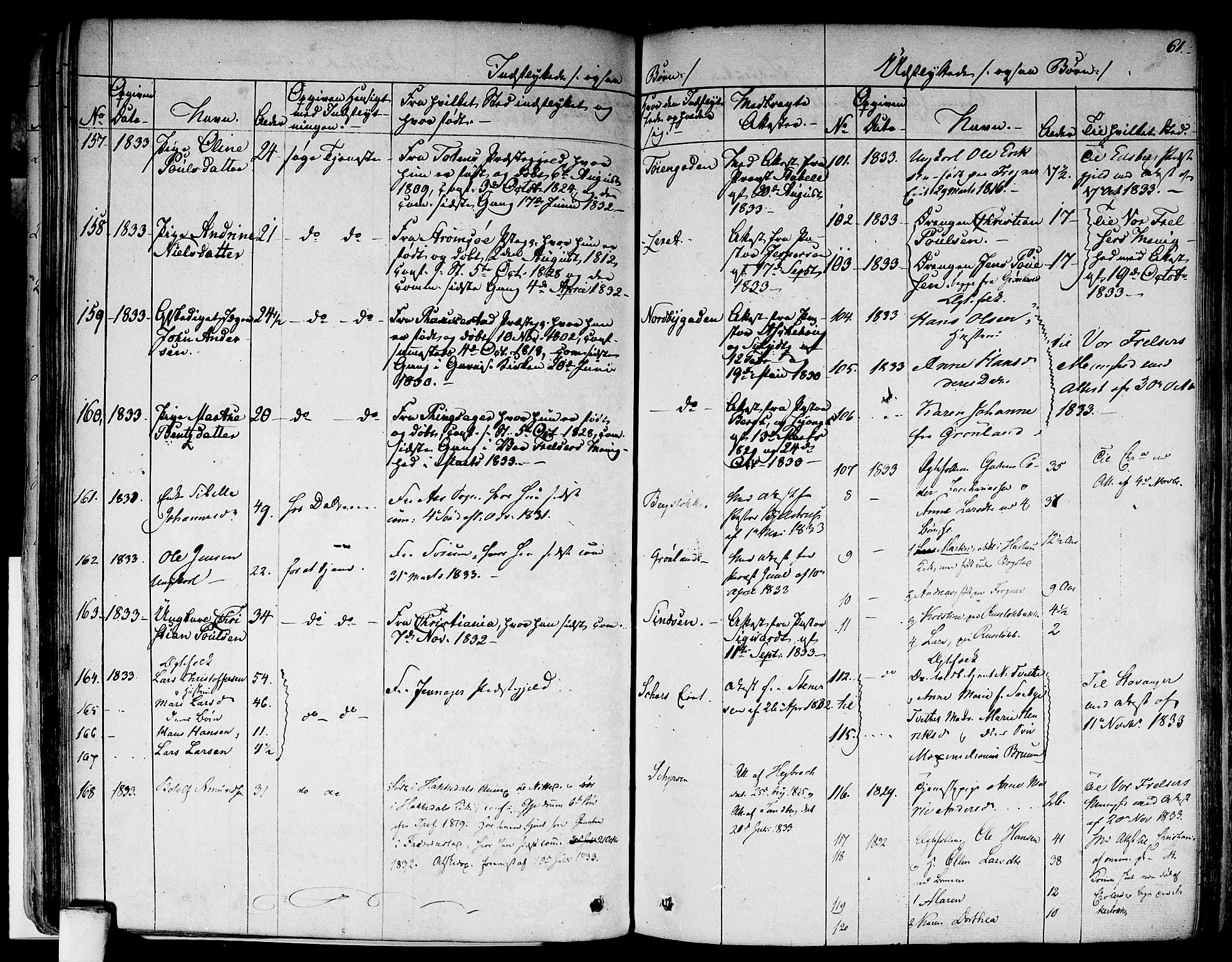 Aker prestekontor kirkebøker, SAO/A-10861/F/L0018: Parish register (official) no. 17, 1829-1852, p. 61