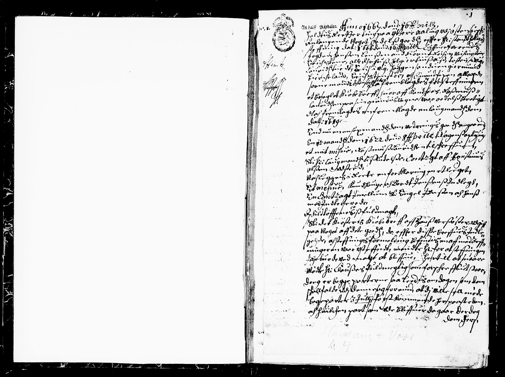 Hardanger og Voss sorenskriveri, SAB/A-2501/1/1A/1Ac/L0004: Tingbok for Hardanger, Lysekloster og Halsnøy kloster, 1667, p. 0b-1a