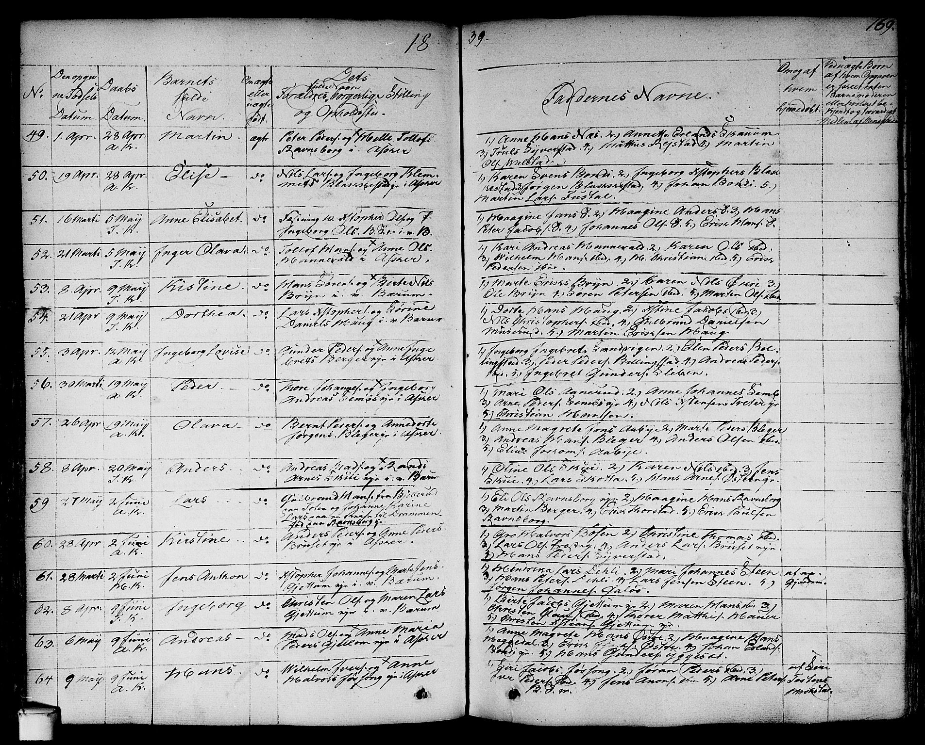 Asker prestekontor Kirkebøker, AV/SAO-A-10256a/F/Fa/L0007: Parish register (official) no. I 7, 1825-1864, p. 169