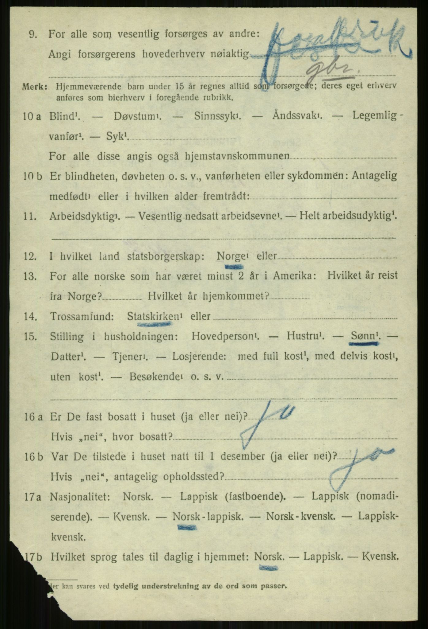 SATØ, 1920 census for Lyngen, 1920, p. 11480