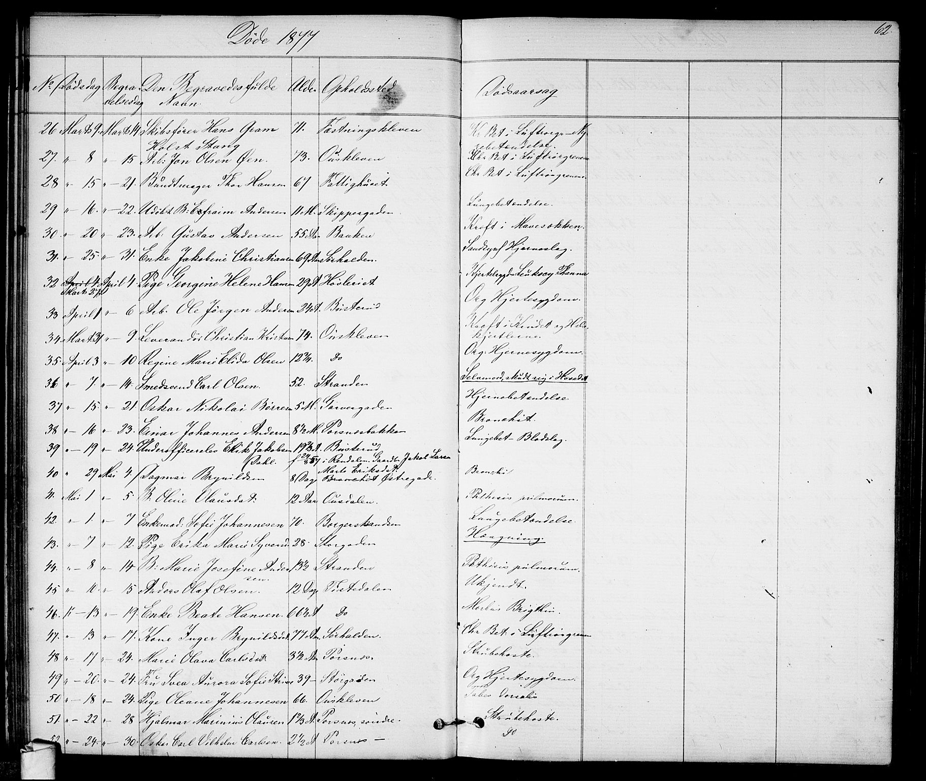 Halden prestekontor Kirkebøker, AV/SAO-A-10909/G/Ga/L0007: Parish register (copy) no. 7, 1869-1884, p. 62