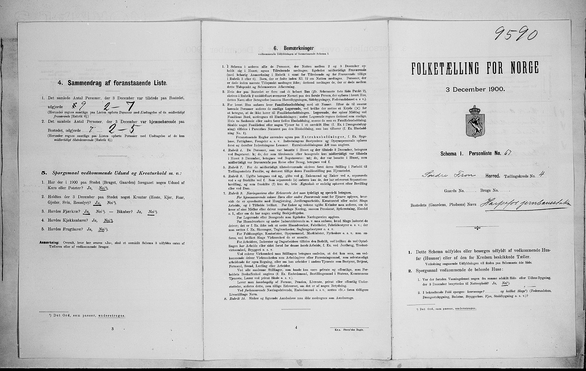 SAH, 1900 census for Sør-Fron, 1900, p. 589