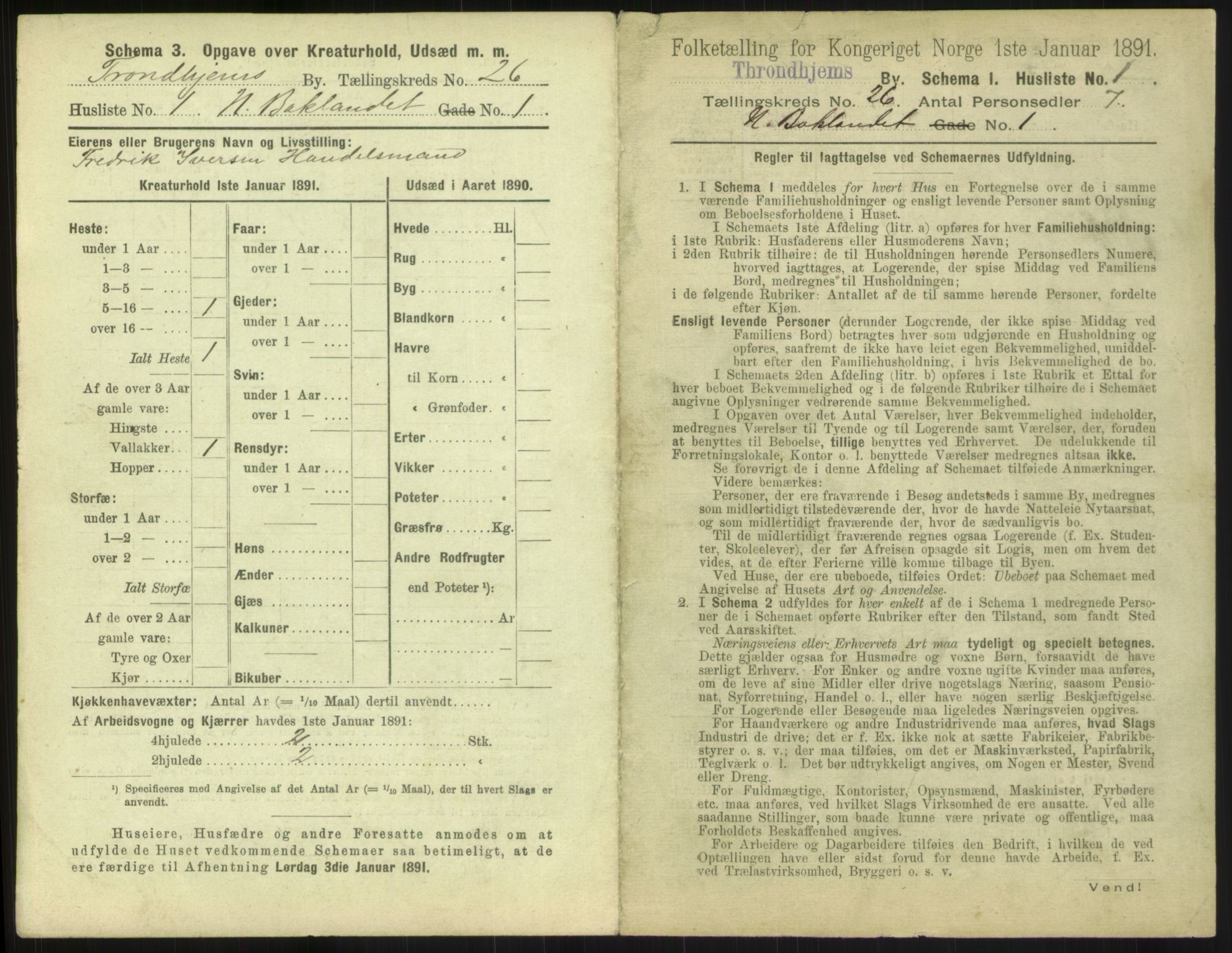 RA, 1891 census for 1601 Trondheim, 1891, p. 1764