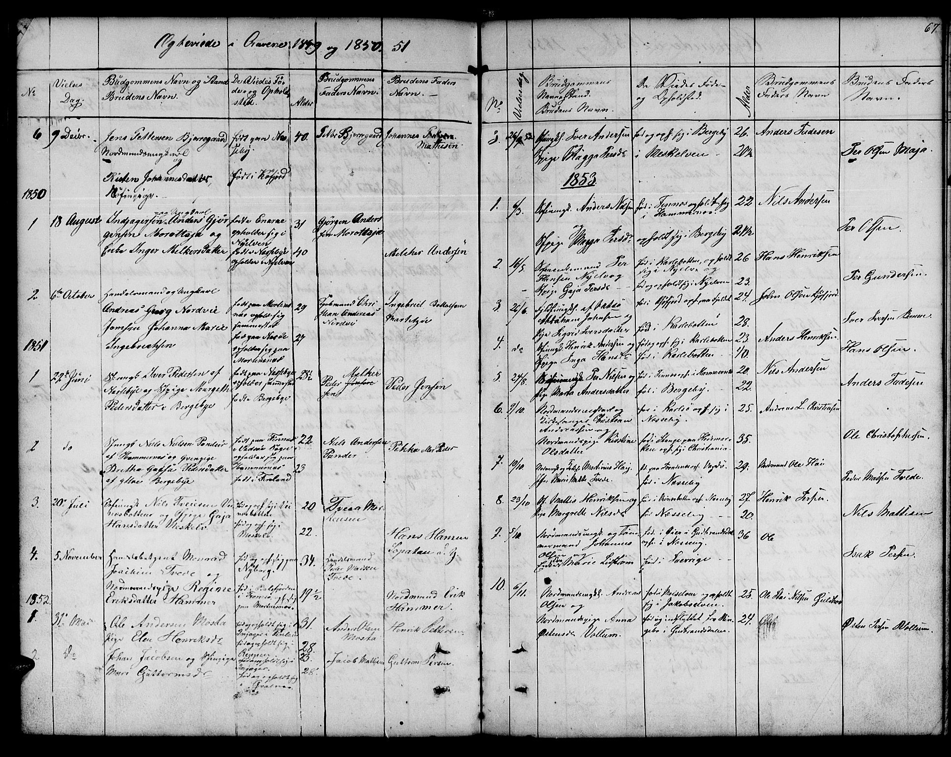 Nesseby sokneprestkontor, SATØ/S-1330/H/Hb/L0001klokker: Parish register (copy) no. 1, 1844-1861, p. 67