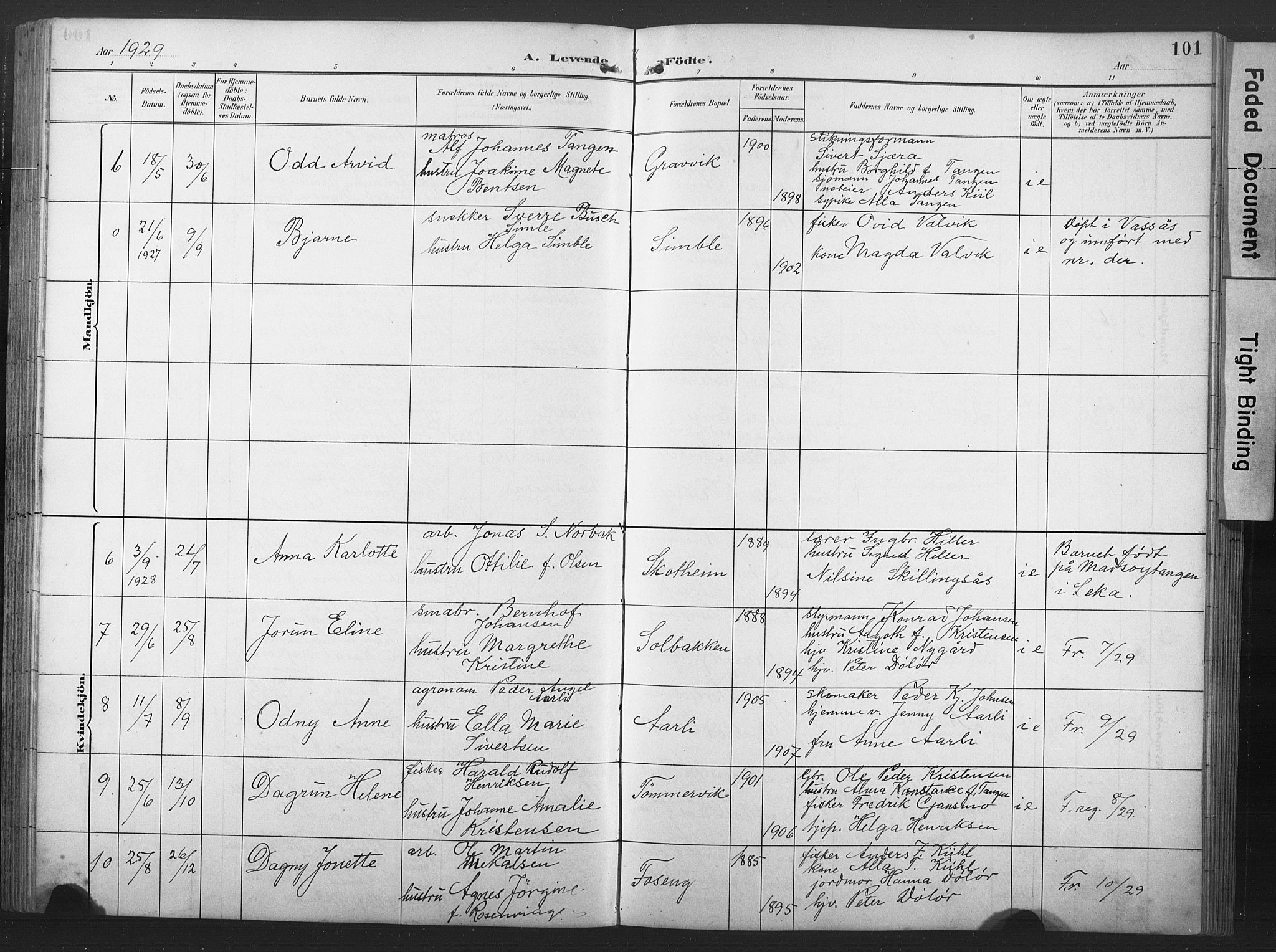 Ministerialprotokoller, klokkerbøker og fødselsregistre - Nord-Trøndelag, SAT/A-1458/789/L0706: Parish register (copy) no. 789C01, 1888-1931, p. 101