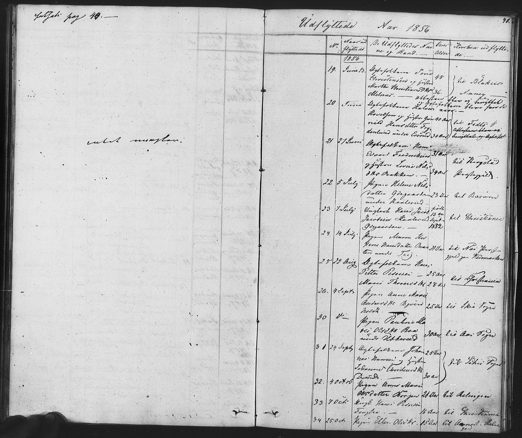 Enebakk prestekontor Kirkebøker, SAO/A-10171c/F/Fa/L0014: Parish register (official) no. I 14, 1833-1878, p. 41