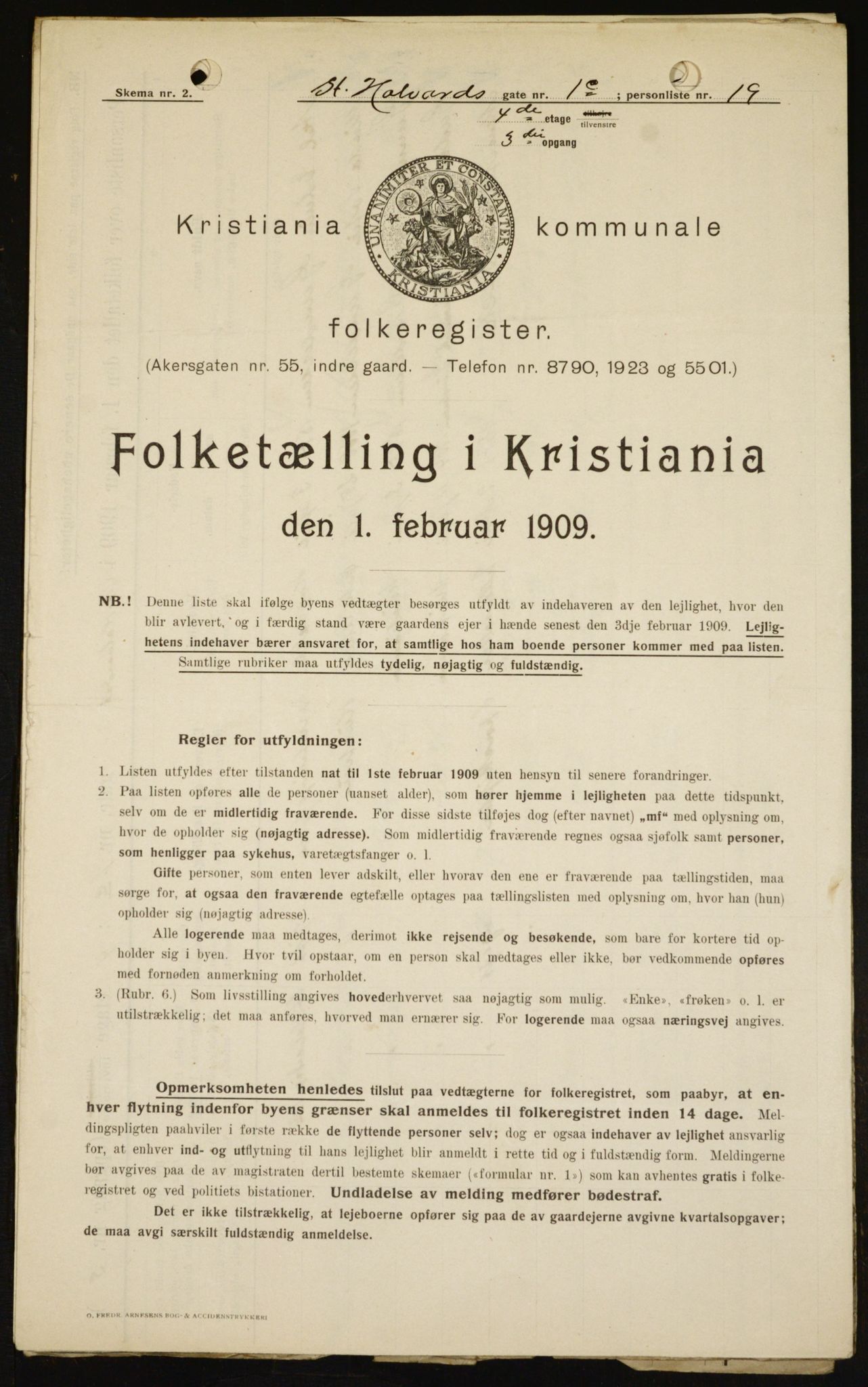 OBA, Municipal Census 1909 for Kristiania, 1909, p. 79471