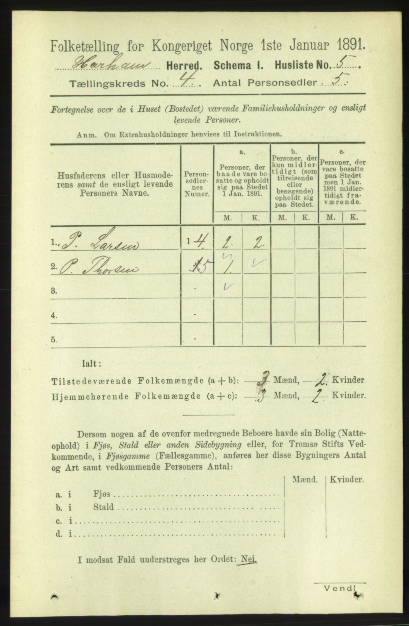 RA, 1891 census for 1534 Haram, 1891, p. 1762