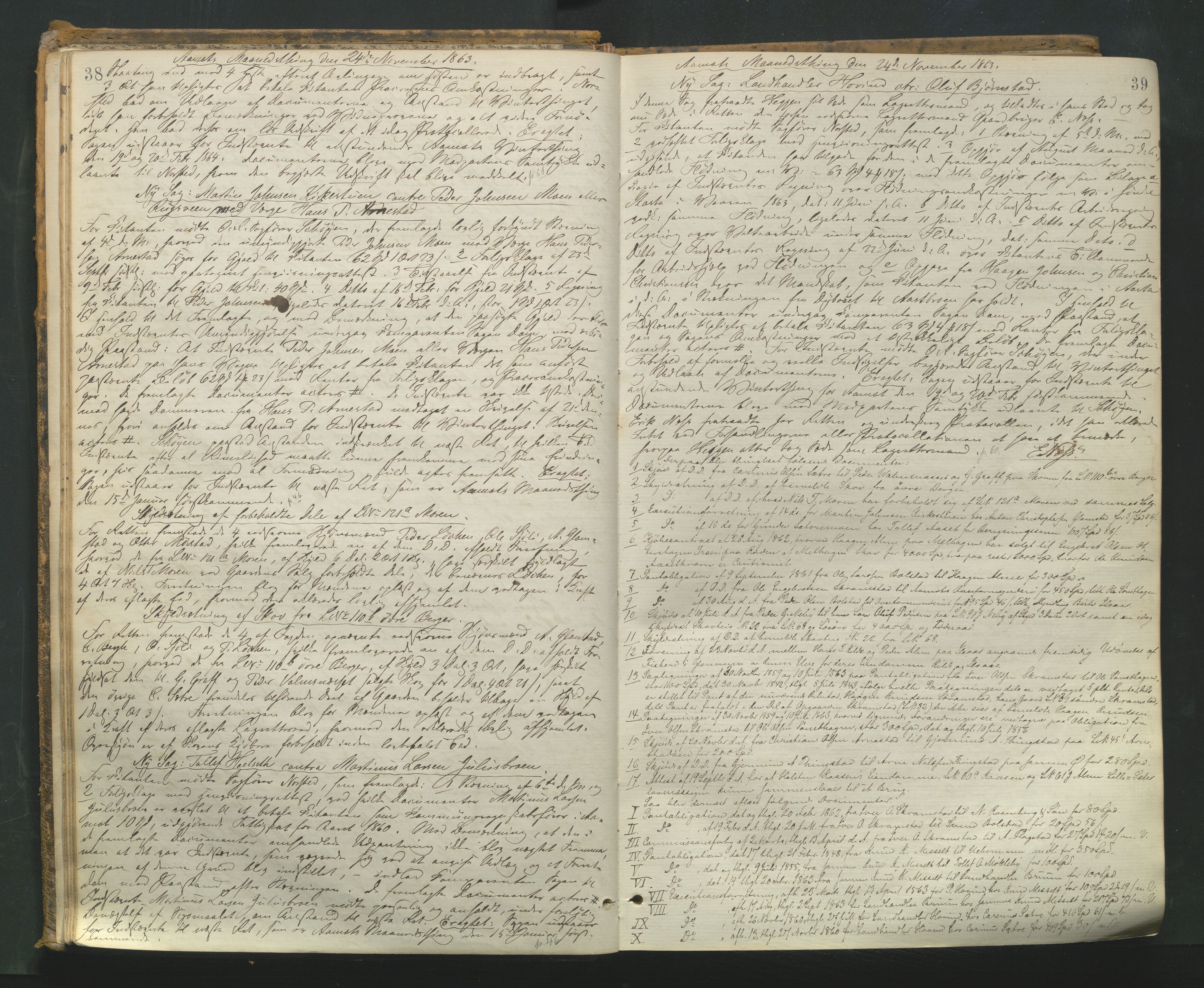 Sør-Østerdal sorenskriveri, AV/SAH-TING-018/G/Gb/L0004: Tingbok, 1863-1871, p. 38-39