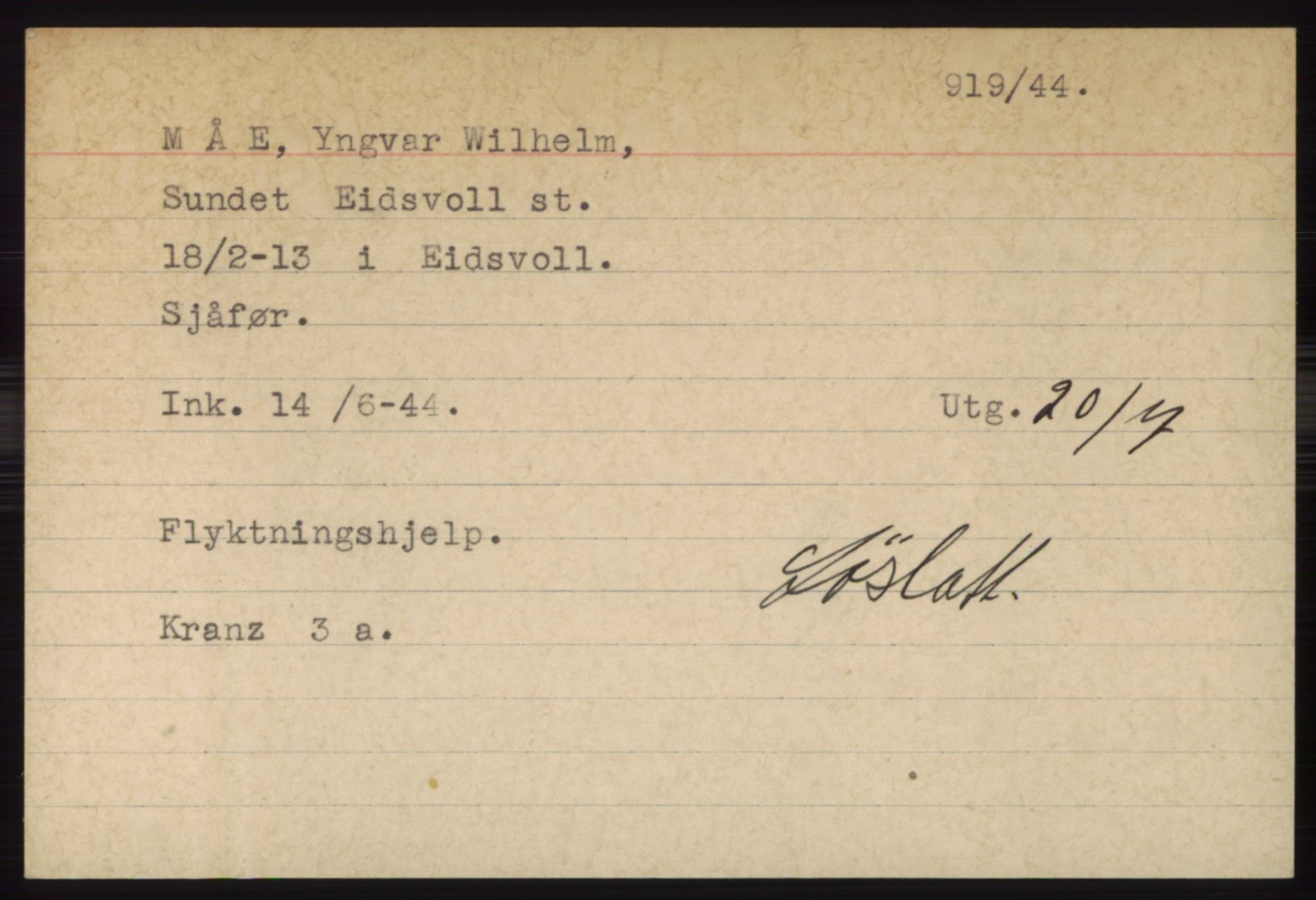 Statspolitiet - Hovedkontoret / Osloavdelingen, AV/RA-S-1329/C/Ck/Cke/L0004: Fangeregister; etternavn L - R, 1941-1945, p. 395