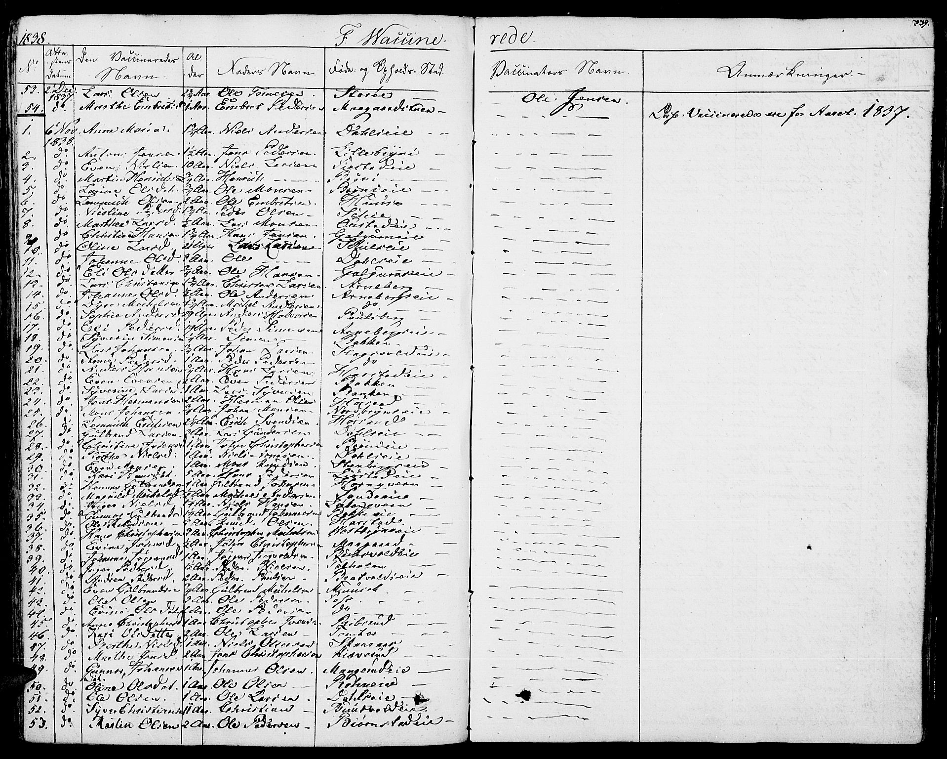 Romedal prestekontor, SAH/PREST-004/K/L0003: Parish register (official) no. 3, 1829-1846, p. 339