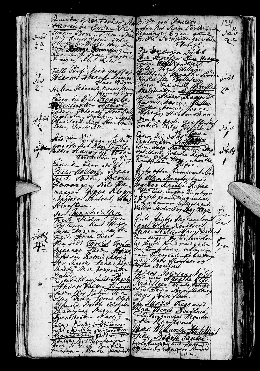 Os sokneprestembete, SAB/A-99929: Parish register (official) no. A 5, 1669-1760, p. 124