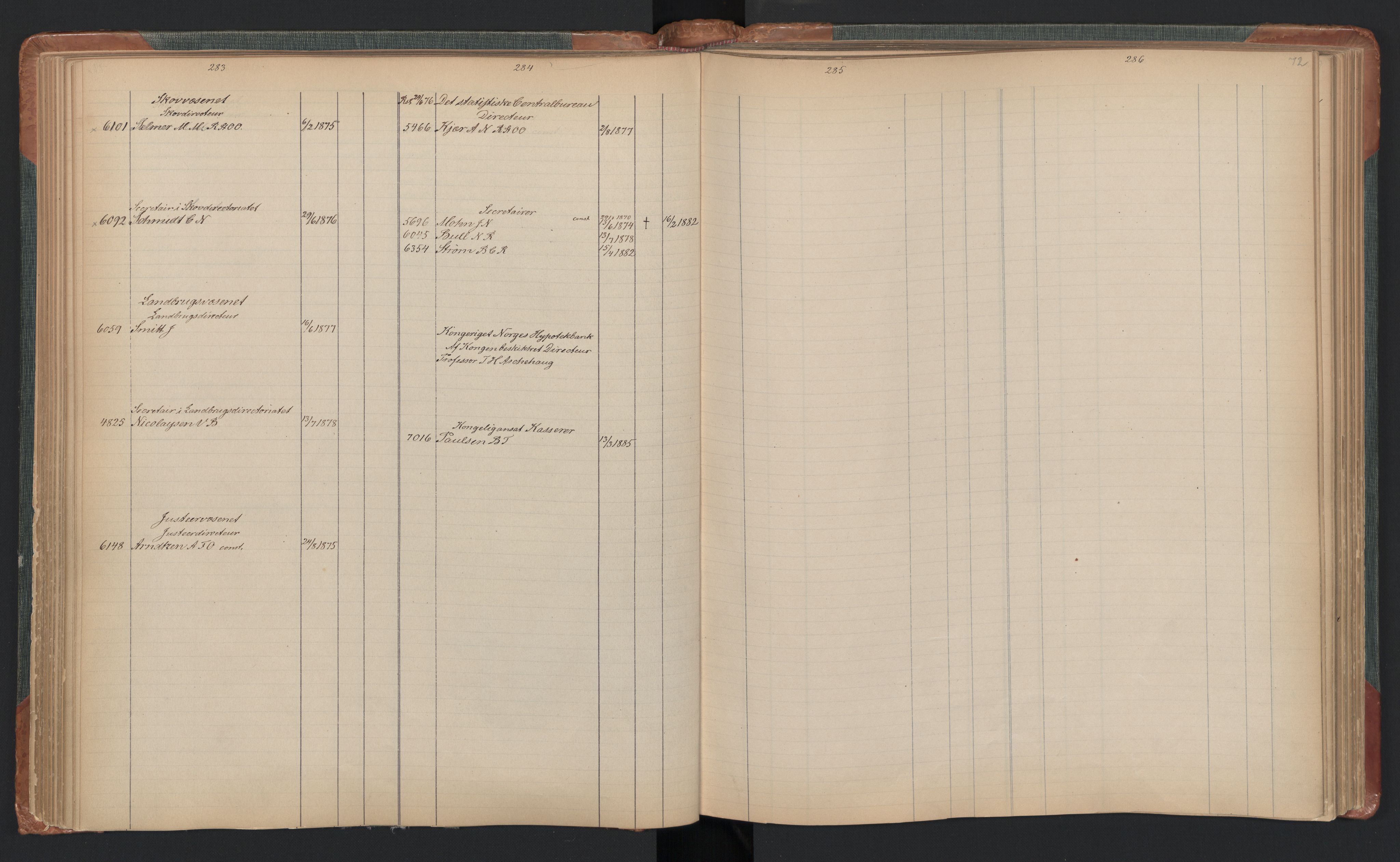 Manuskriptsamlingen, AV/RA-EA-3667/F/L0110b: Holm, Harald Hartvig; Norsk embetskalender, bd. 2, 1886, p. 72