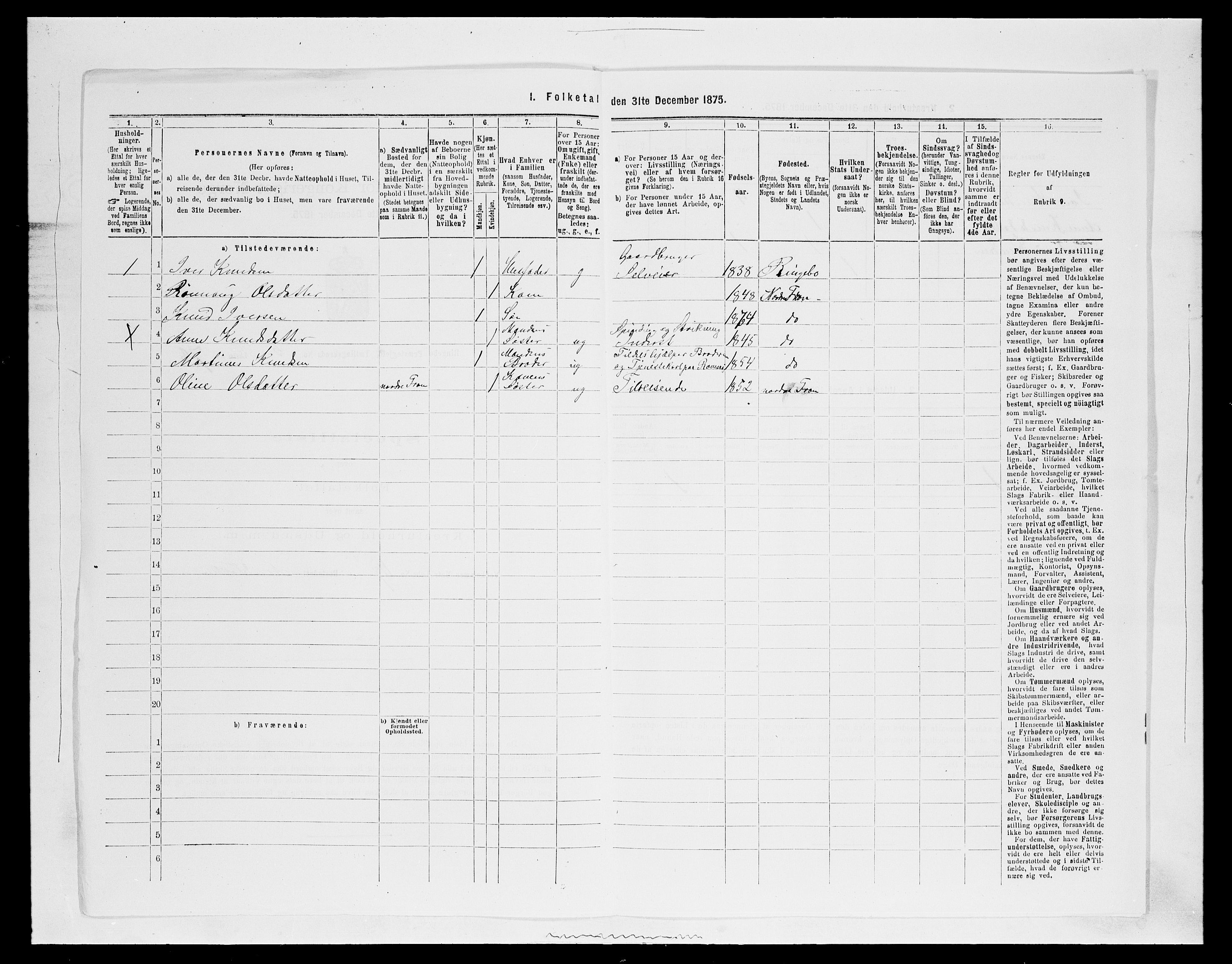 SAH, 1875 census for 0520P Ringebu, 1875, p. 832