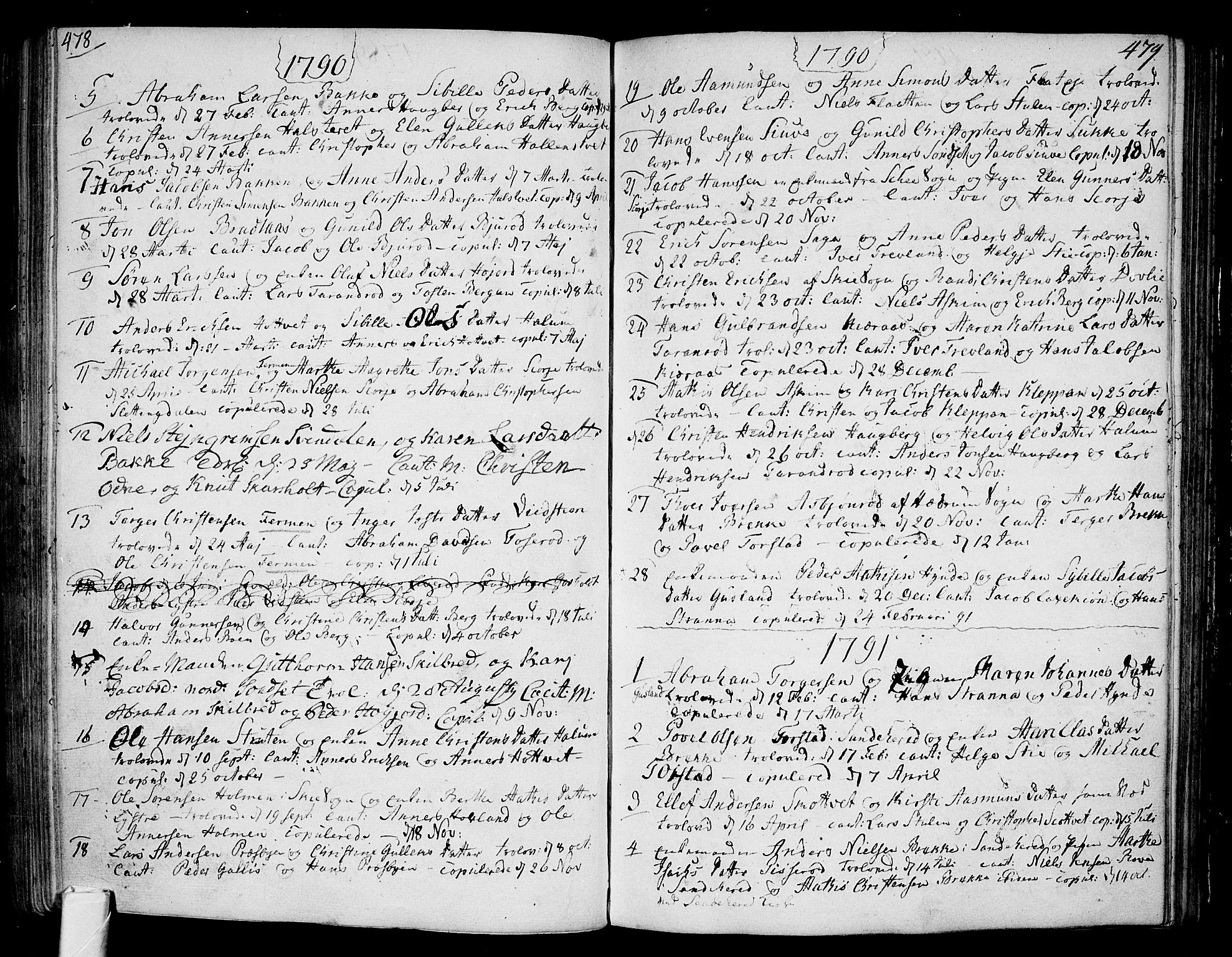 Andebu kirkebøker, AV/SAKO-A-336/F/Fa/L0002: Parish register (official) no. I 2, 1733-1802, p. 478-479