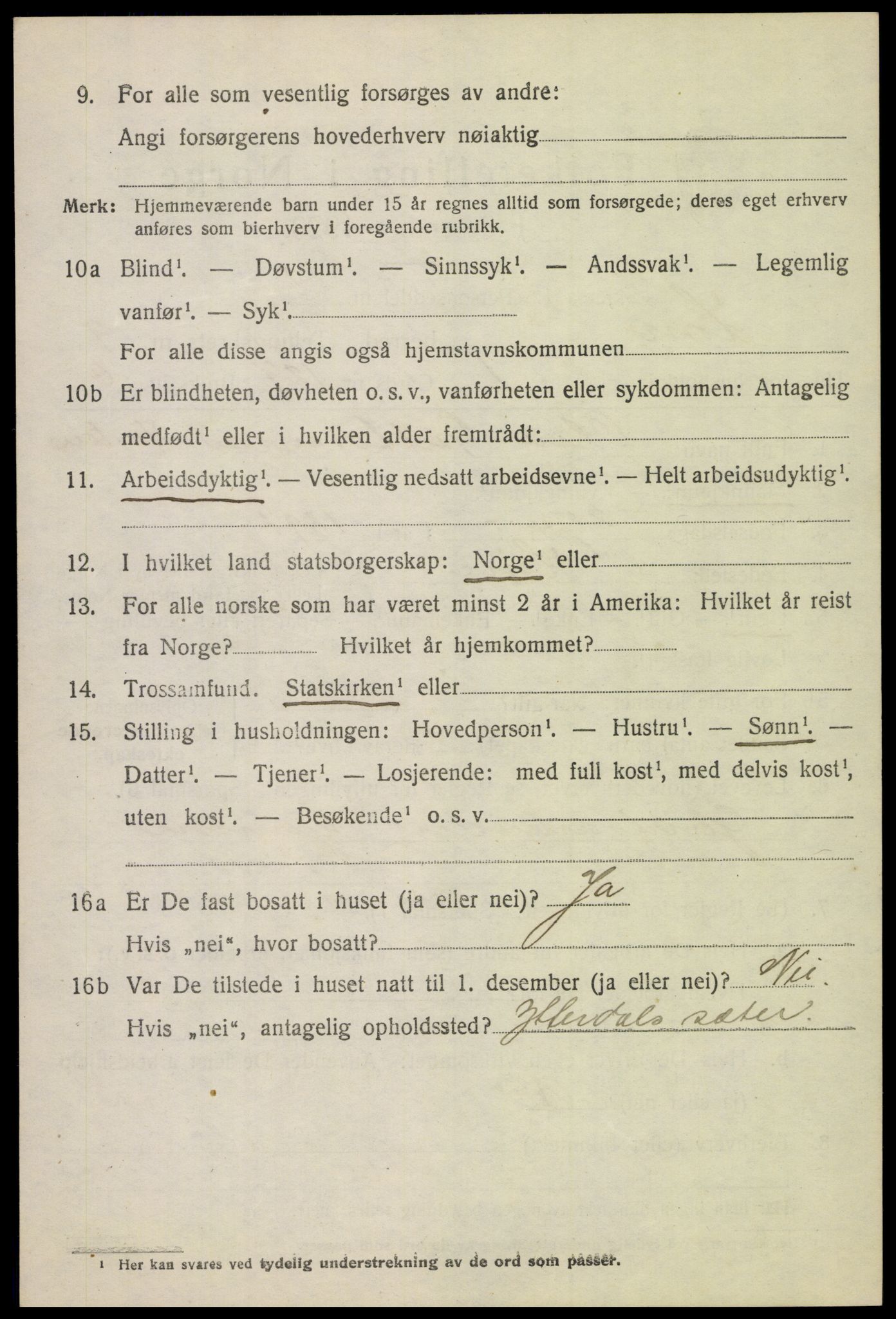 SAH, 1920 census for Lom, 1920, p. 5083