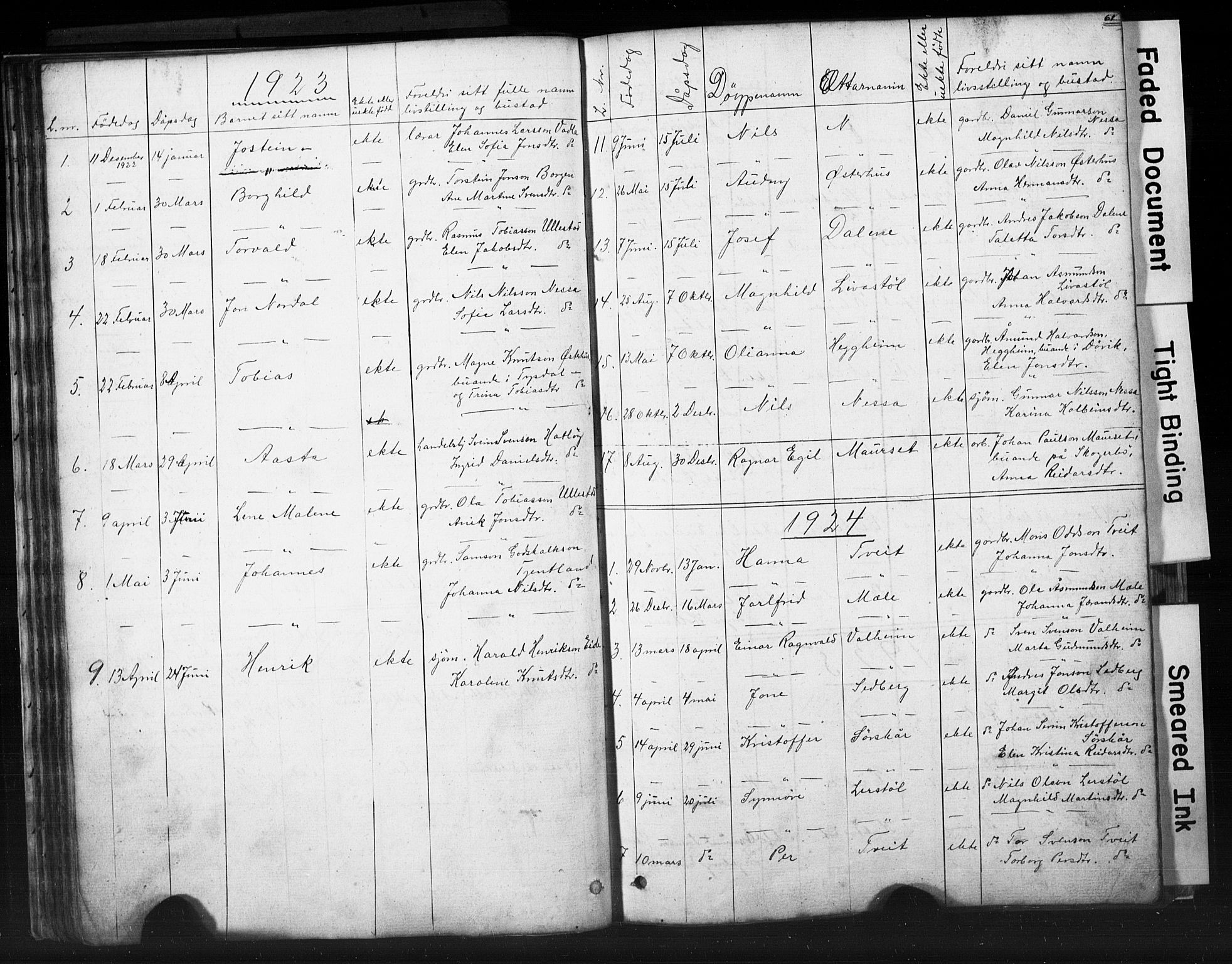 Hjelmeland sokneprestkontor, AV/SAST-A-101843/01/V/L0006: Parish register (copy) no. B 6, 1856-1884, p. 61