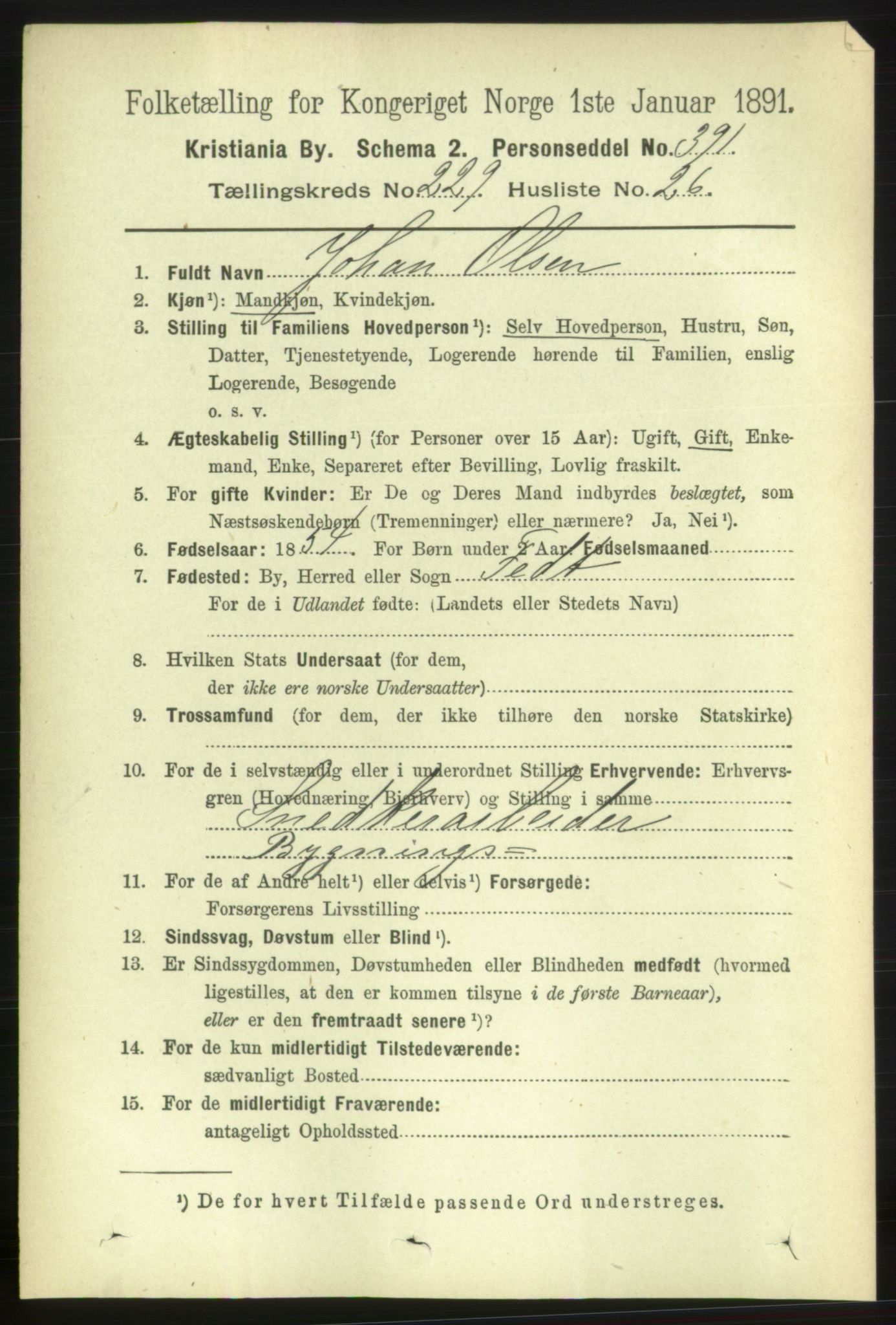 RA, 1891 census for 0301 Kristiania, 1891, p. 141544