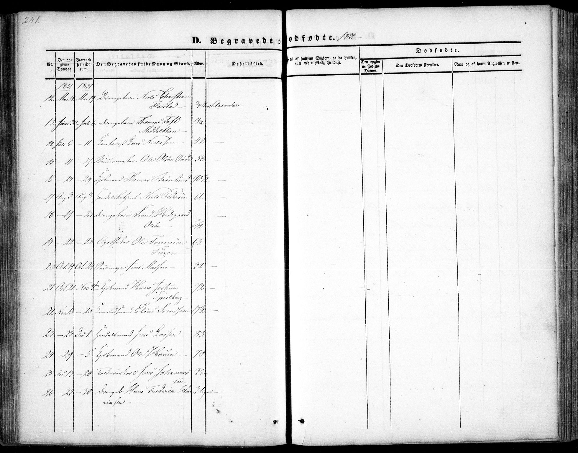 Arendal sokneprestkontor, Trefoldighet, AV/SAK-1111-0040/F/Fa/L0005: Parish register (official) no. A 5, 1838-1854, p. 241