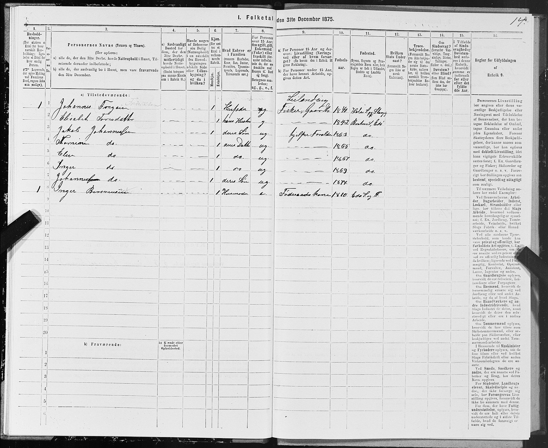 SAT, 1875 census for 1573P Edøy, 1875, p. 3014