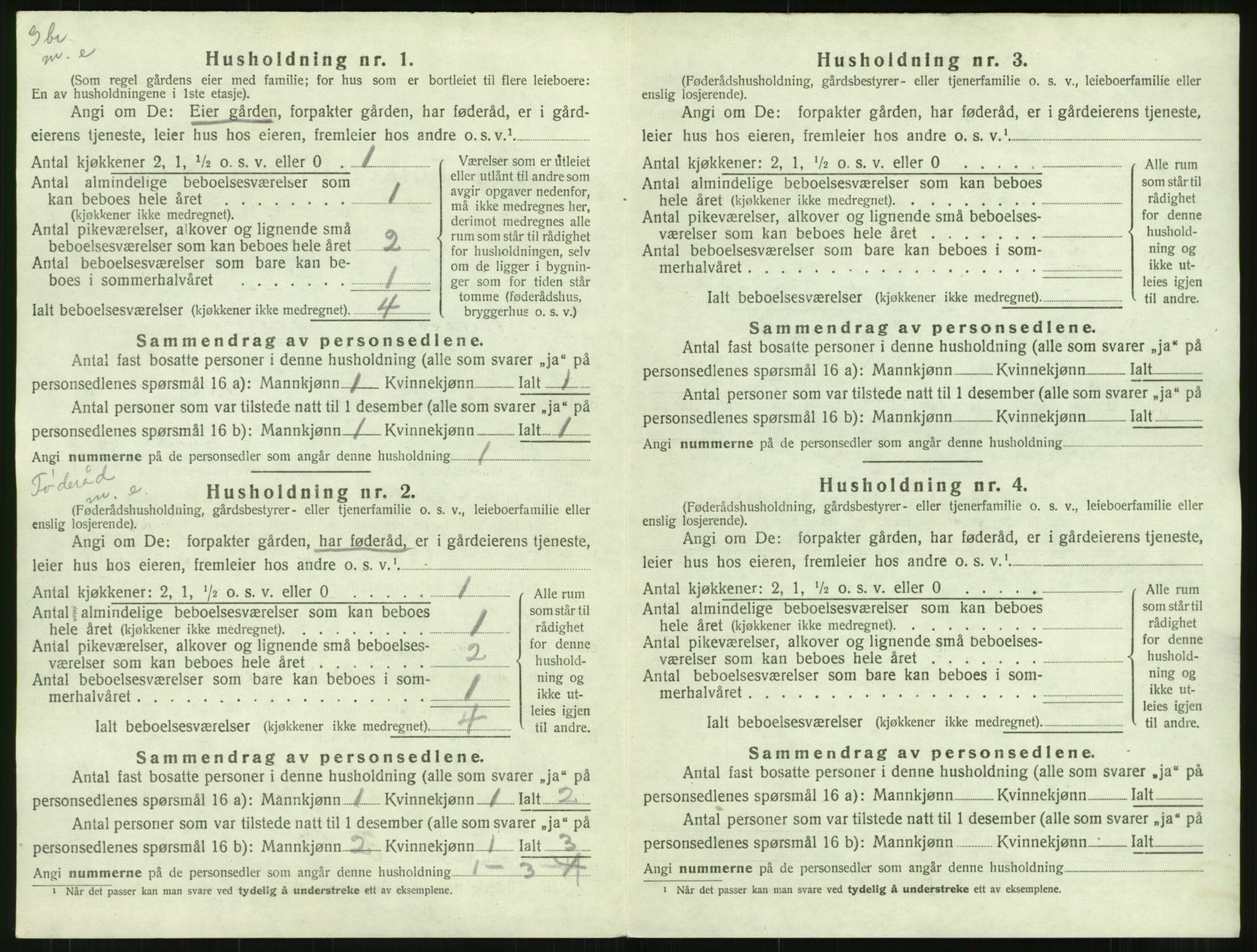 SAT, 1920 census for Hustad, 1920, p. 34