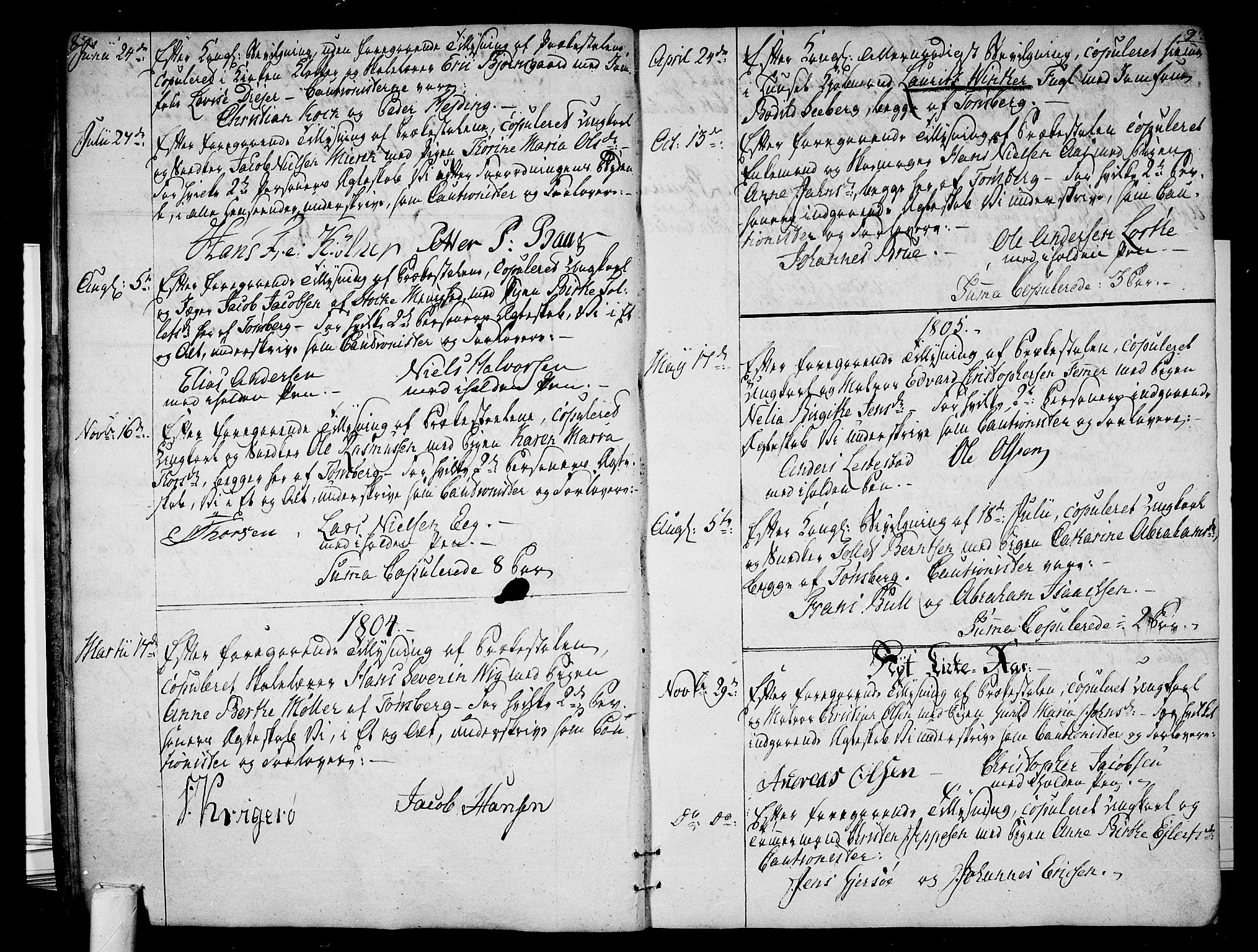 Tønsberg kirkebøker, SAKO/A-330/F/Fb/L0002: Parish register (official) no. II 2, 1797-1809, p. 8-9