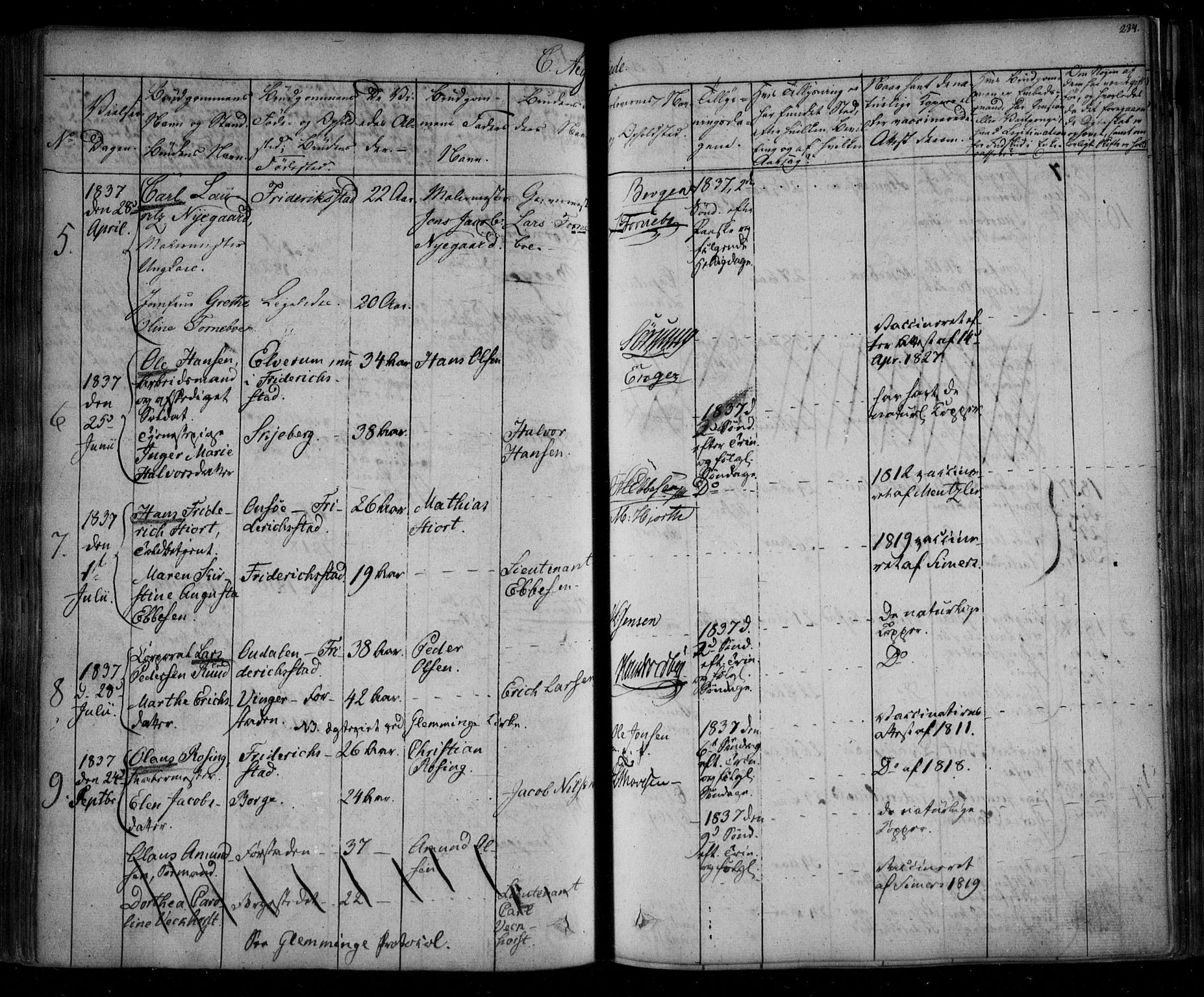 Fredrikstad prestekontor Kirkebøker, AV/SAO-A-11082/F/Fa/L0005: Parish register (official) no. 5, 1835-1856, p. 234