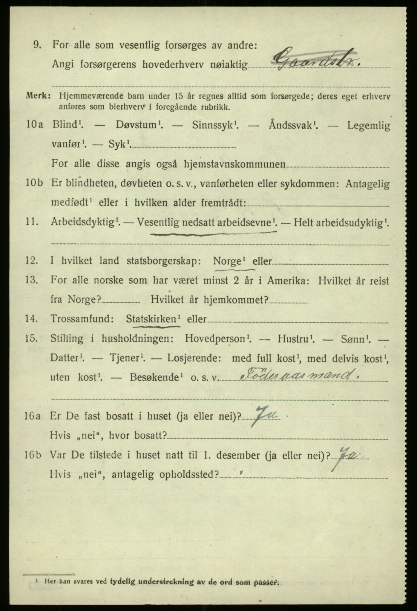 SAB, 1920 census for Askvoll, 1920, p. 6091