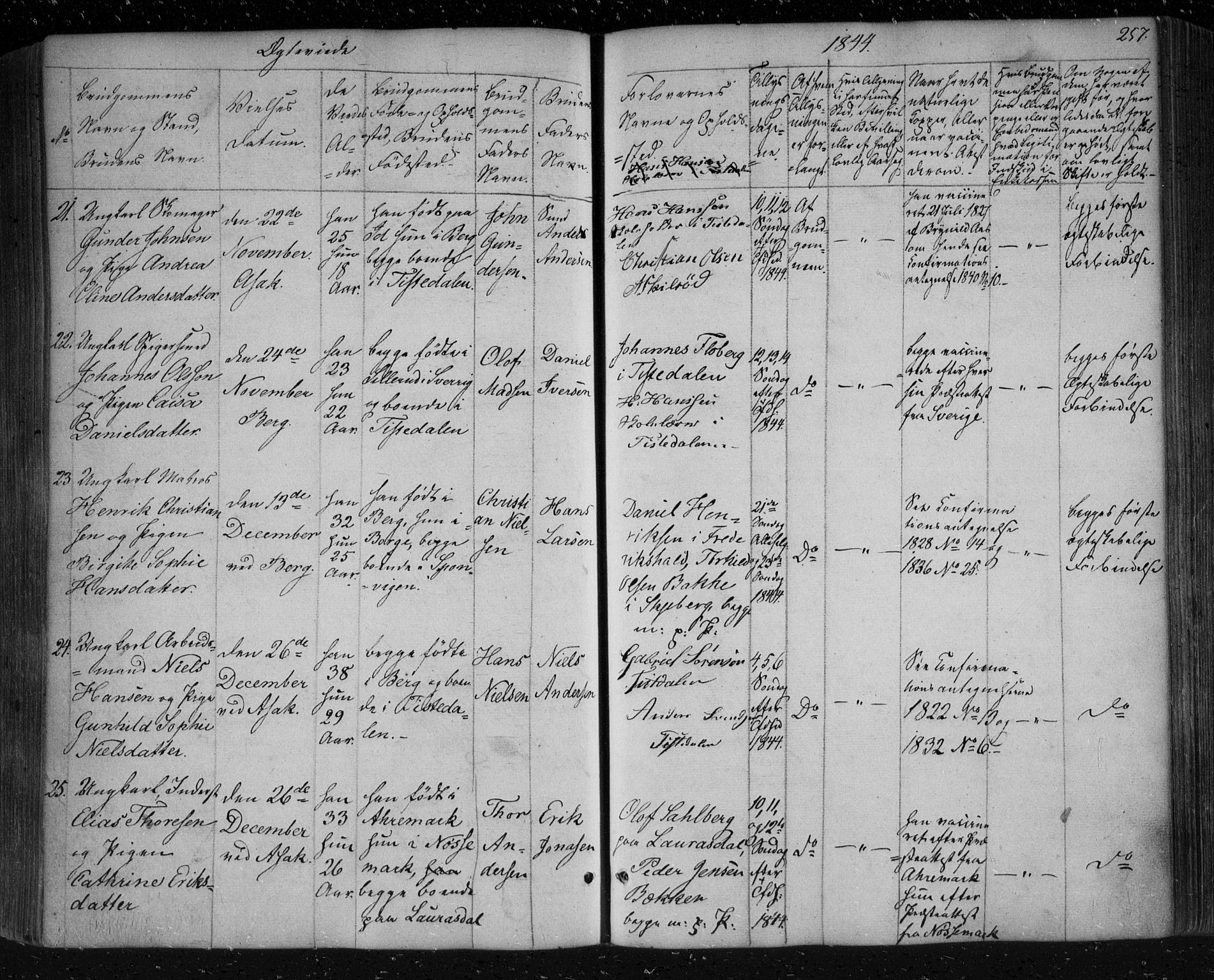 Berg prestekontor Kirkebøker, SAO/A-10902/F/Fa/L0004: Parish register (official) no. I 4, 1843-1860, p. 257