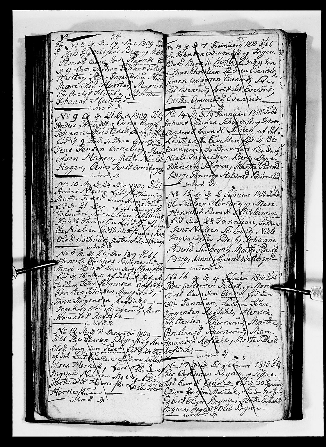 Romedal prestekontor, AV/SAH-PREST-004/L/L0004: Parish register (copy) no. 4, 1807-1814, p. 54-55