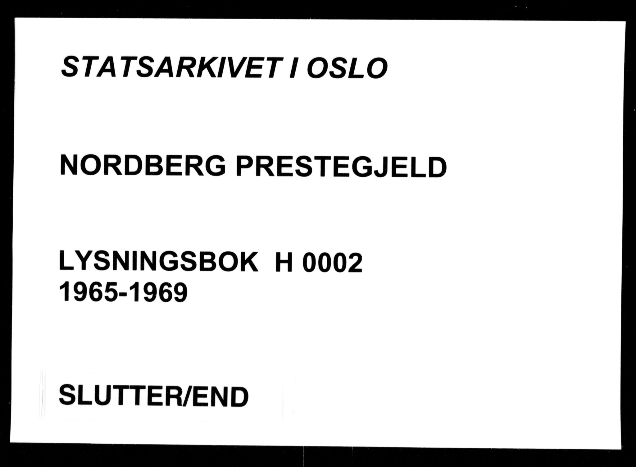 Nordberg prestekontor Kirkebøker, AV/SAO-A-10317a/H/L0002: Banns register no. 2, 1965-1969