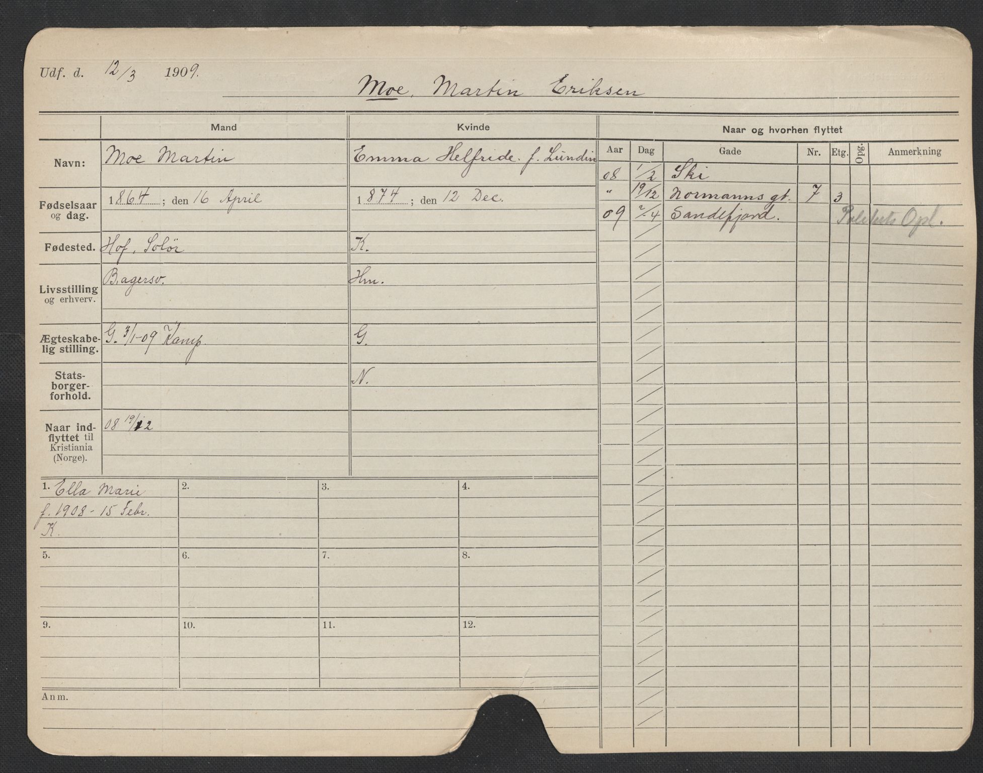 Oslo folkeregister, Registerkort, AV/SAO-A-11715/F/Fa/Fac/L0007: Menn, 1906-1914, p. 801a