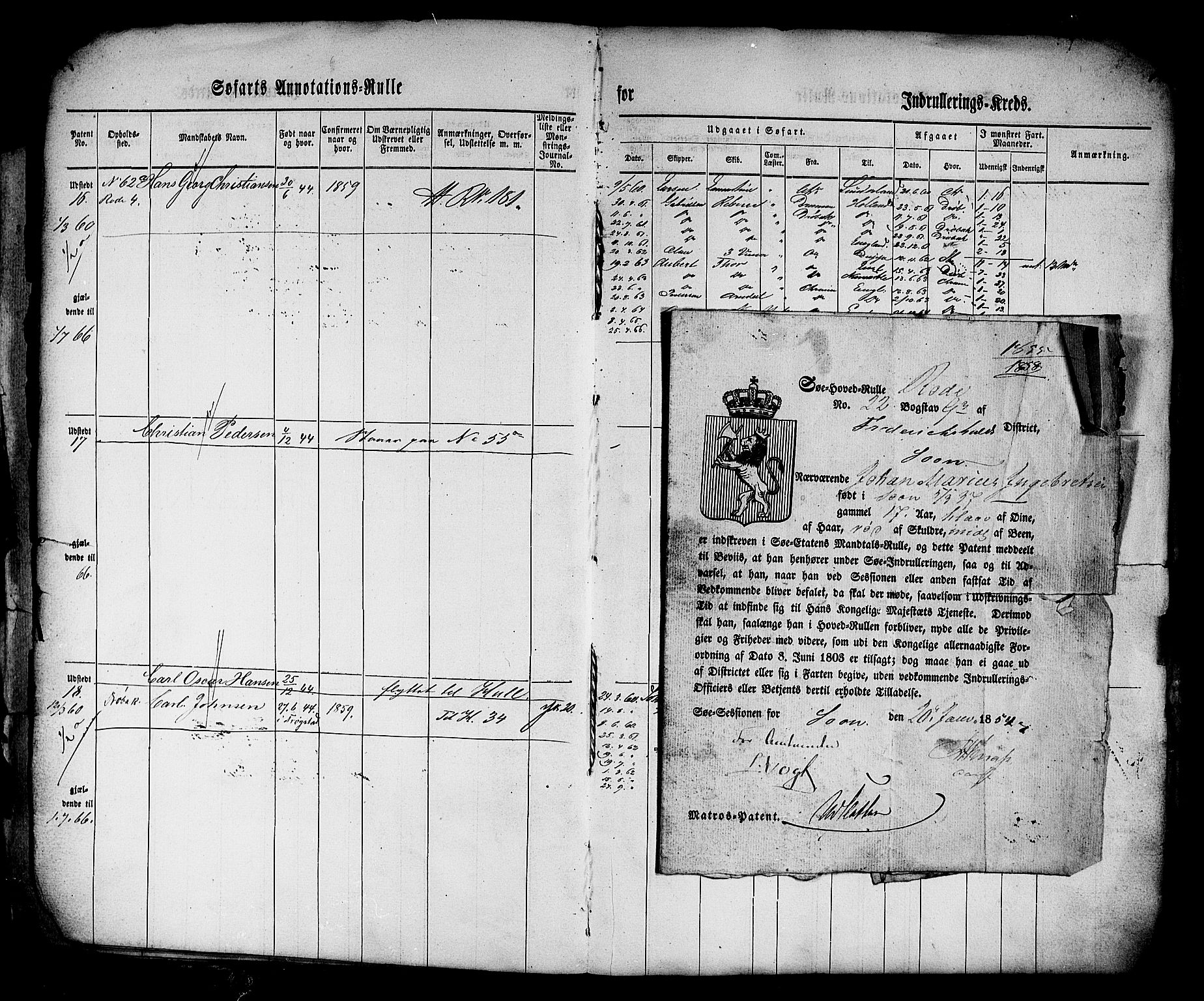 Drøbak mønstringskontor, AV/SAO-A-10569f/F/Fc/Fca/L0001: Patent nr. 1-273, 1860, p. 9