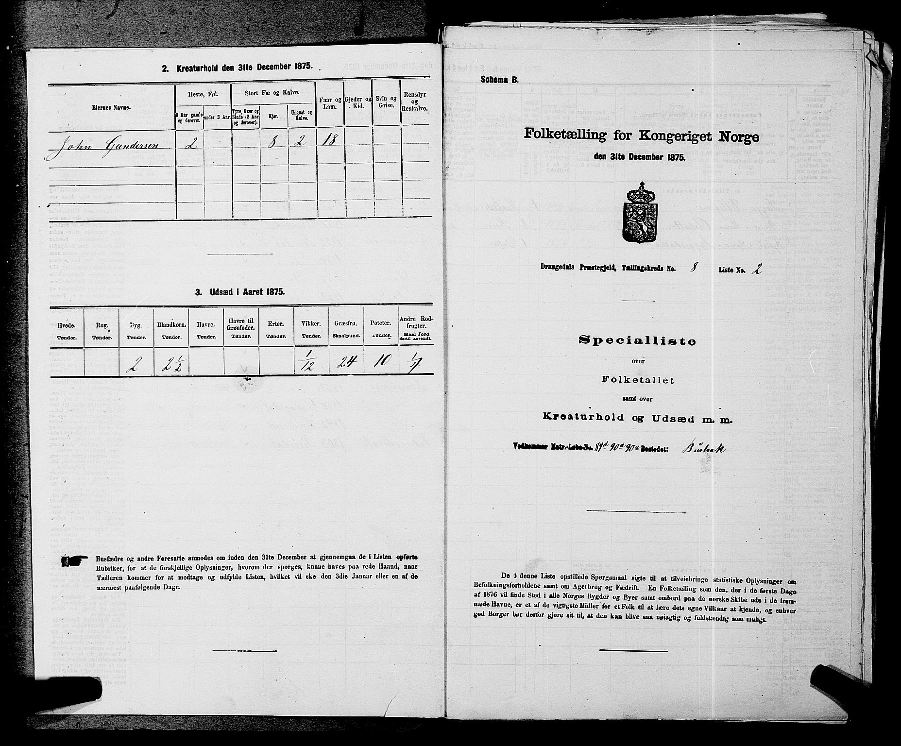 SAKO, 1875 census for 0817P Drangedal, 1875, p. 764