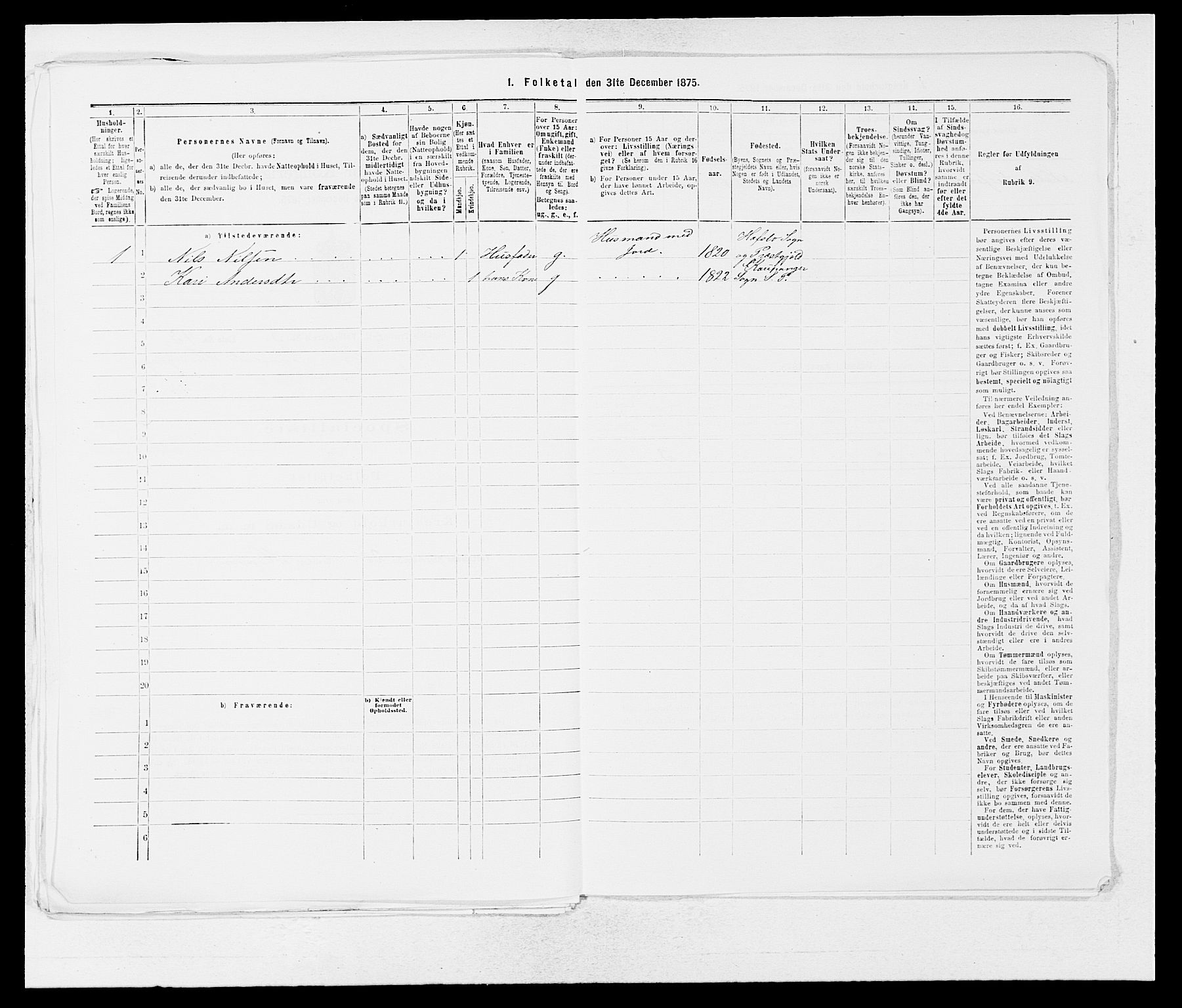 SAB, 1875 census for 1420P Sogndal, 1875, p. 291