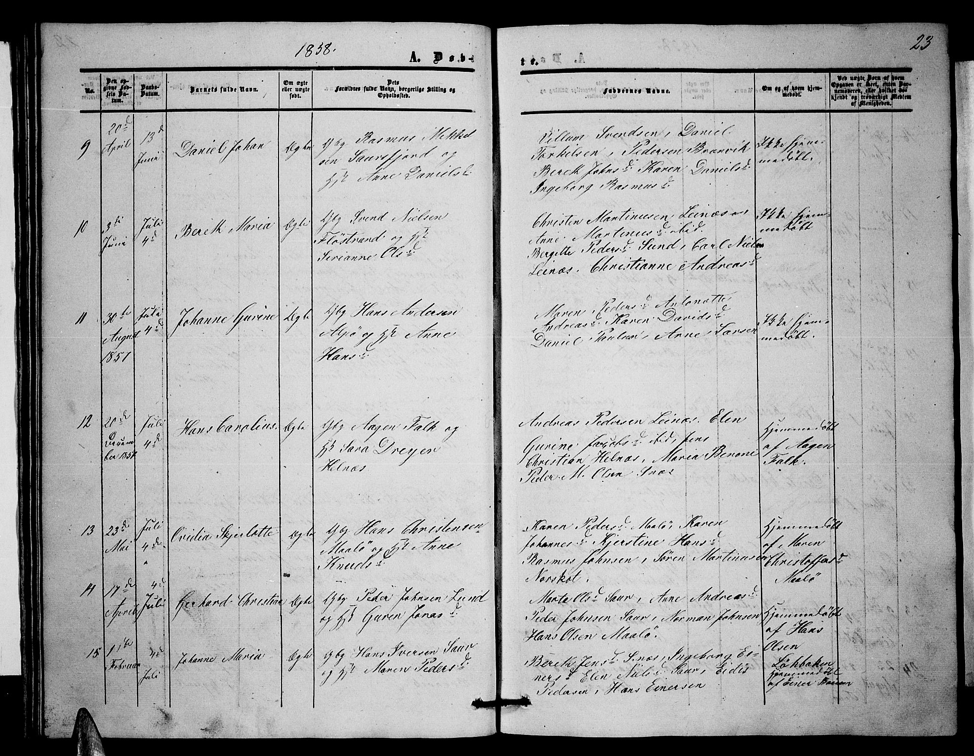 Ministerialprotokoller, klokkerbøker og fødselsregistre - Nordland, SAT/A-1459/857/L0827: Parish register (copy) no. 857C02, 1852-1879, p. 23
