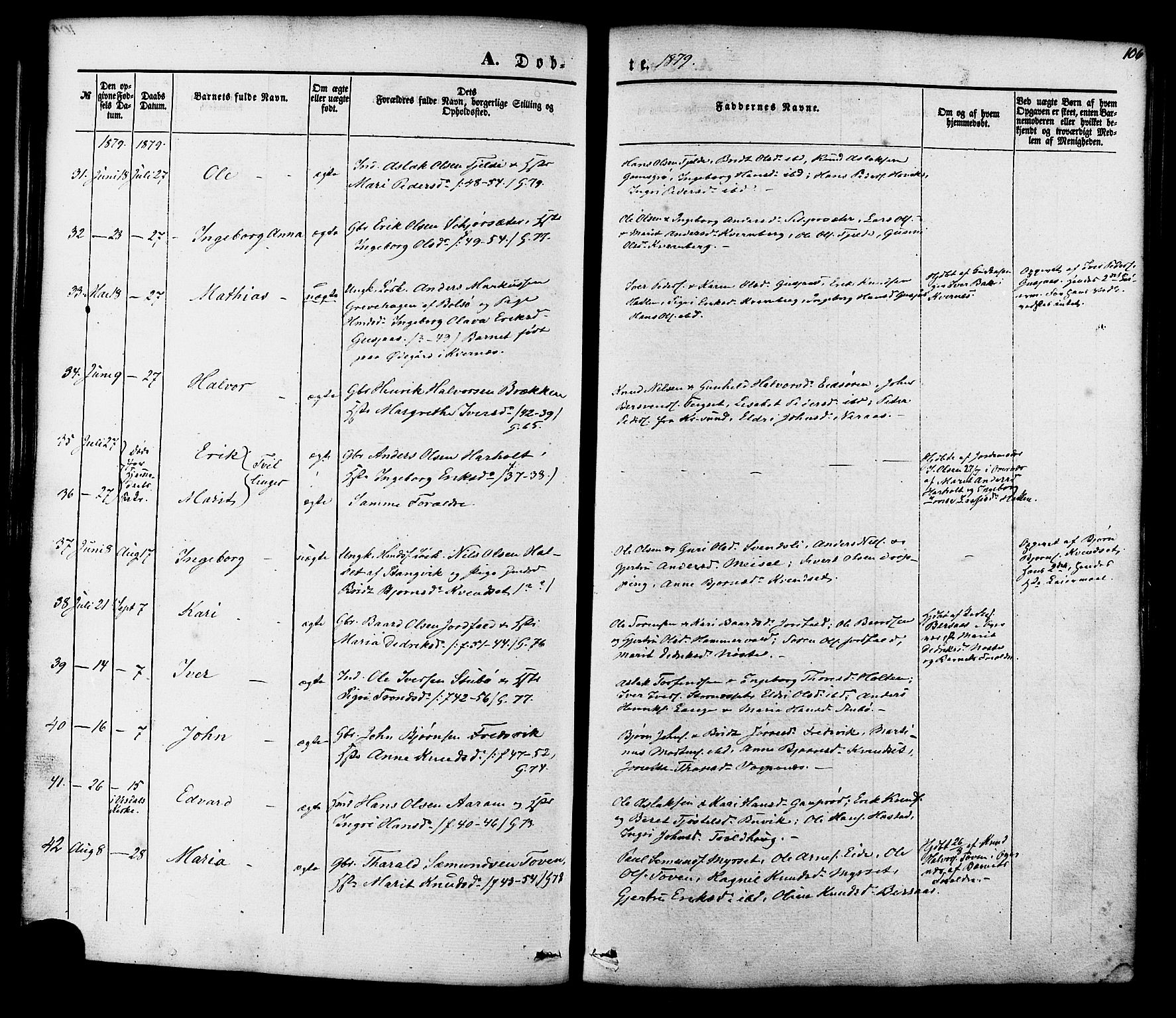 Ministerialprotokoller, klokkerbøker og fødselsregistre - Møre og Romsdal, AV/SAT-A-1454/551/L0625: Parish register (official) no. 551A05, 1846-1879, p. 106