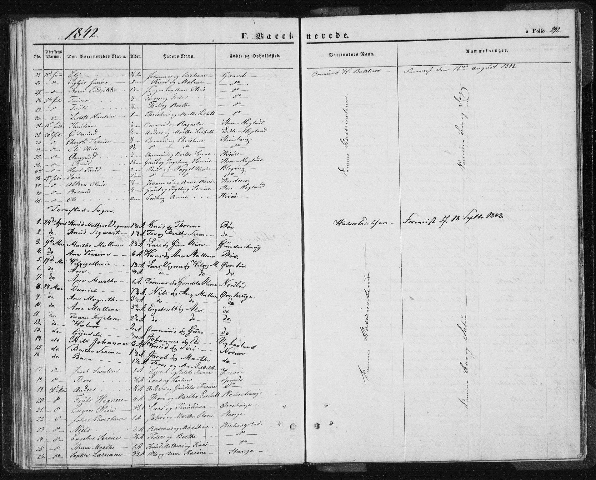 Torvastad sokneprestkontor, SAST/A -101857/H/Ha/Haa/L0005: Parish register (official) no. A 5, 1836-1847, p. 292